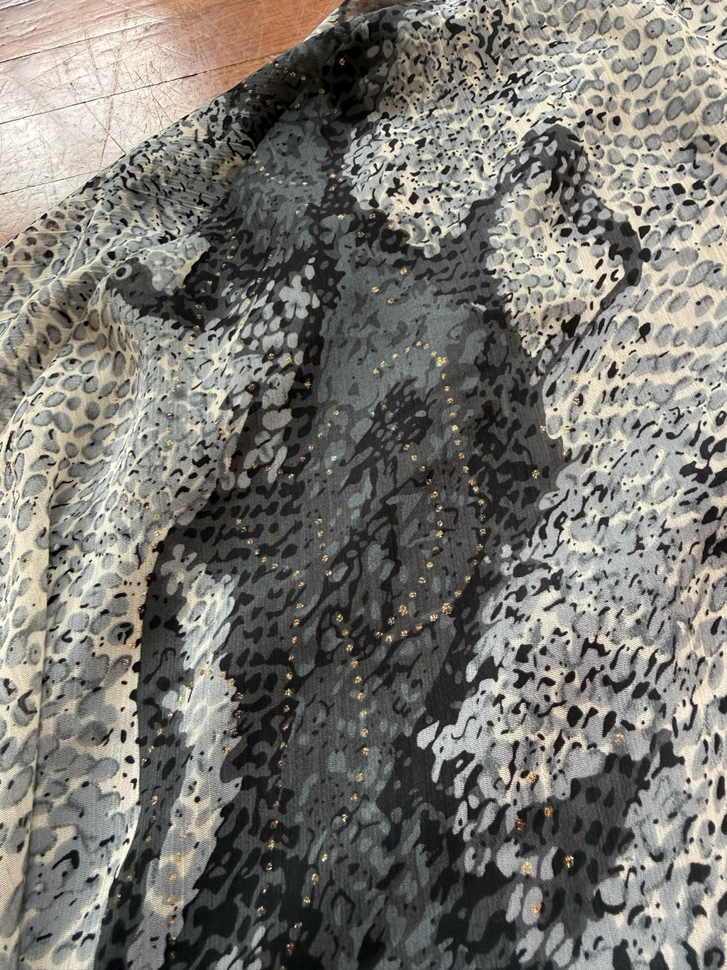 metallic snake midi skirt