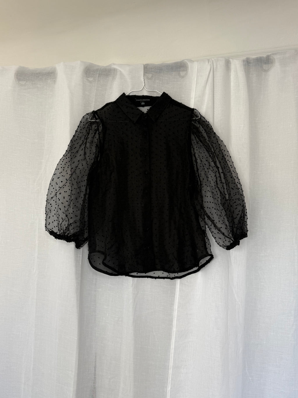 ✦ black sheer polka dot blouse ✦