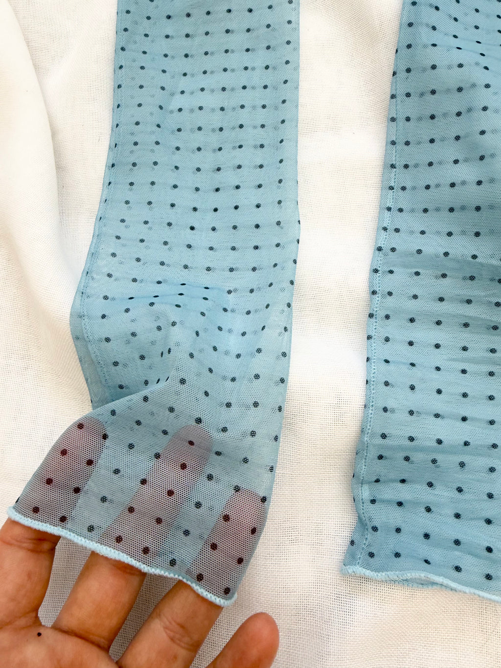 ✿ baby blue sheer polka dot ankle socks