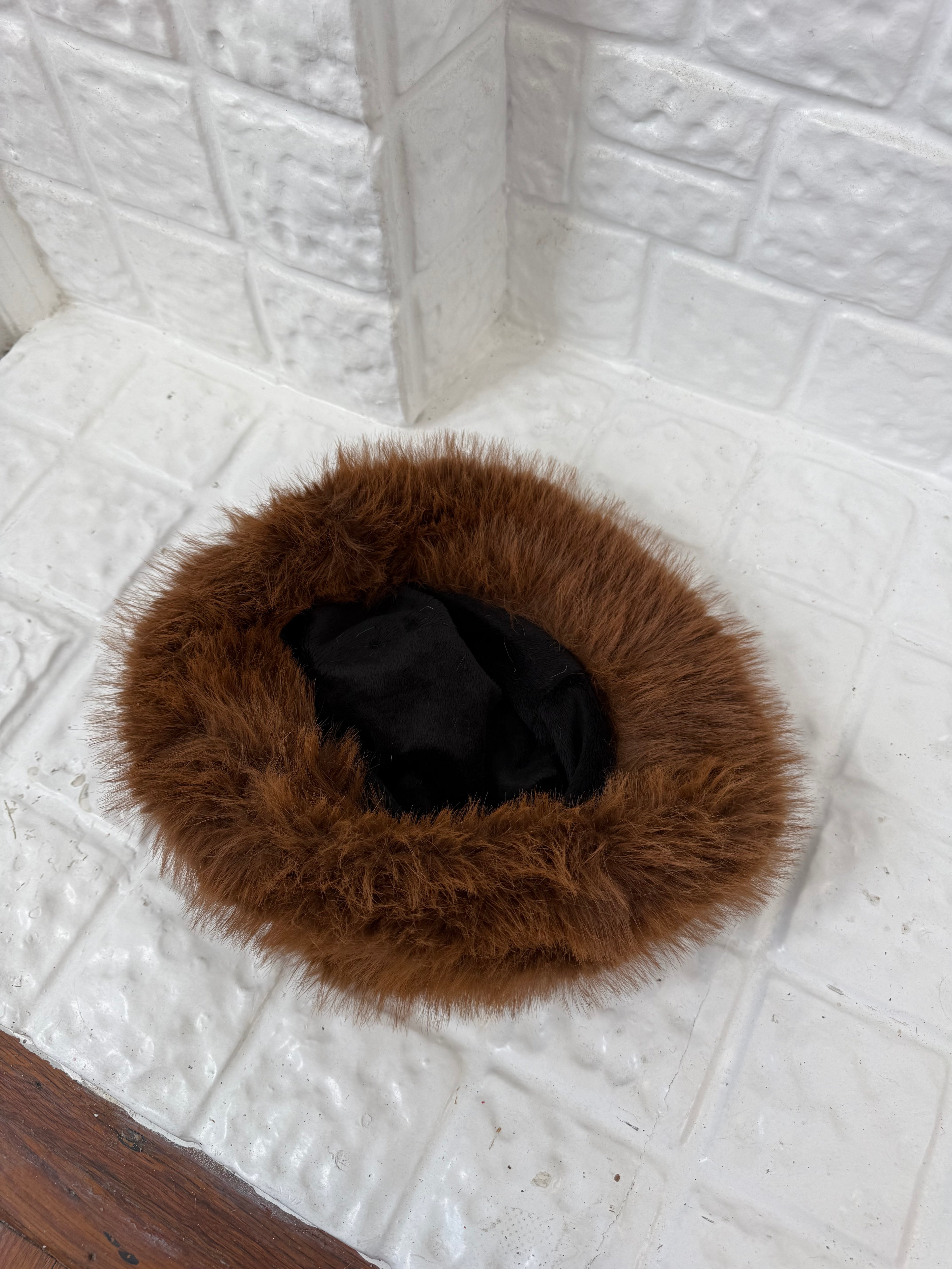 xl brown faux fur hat