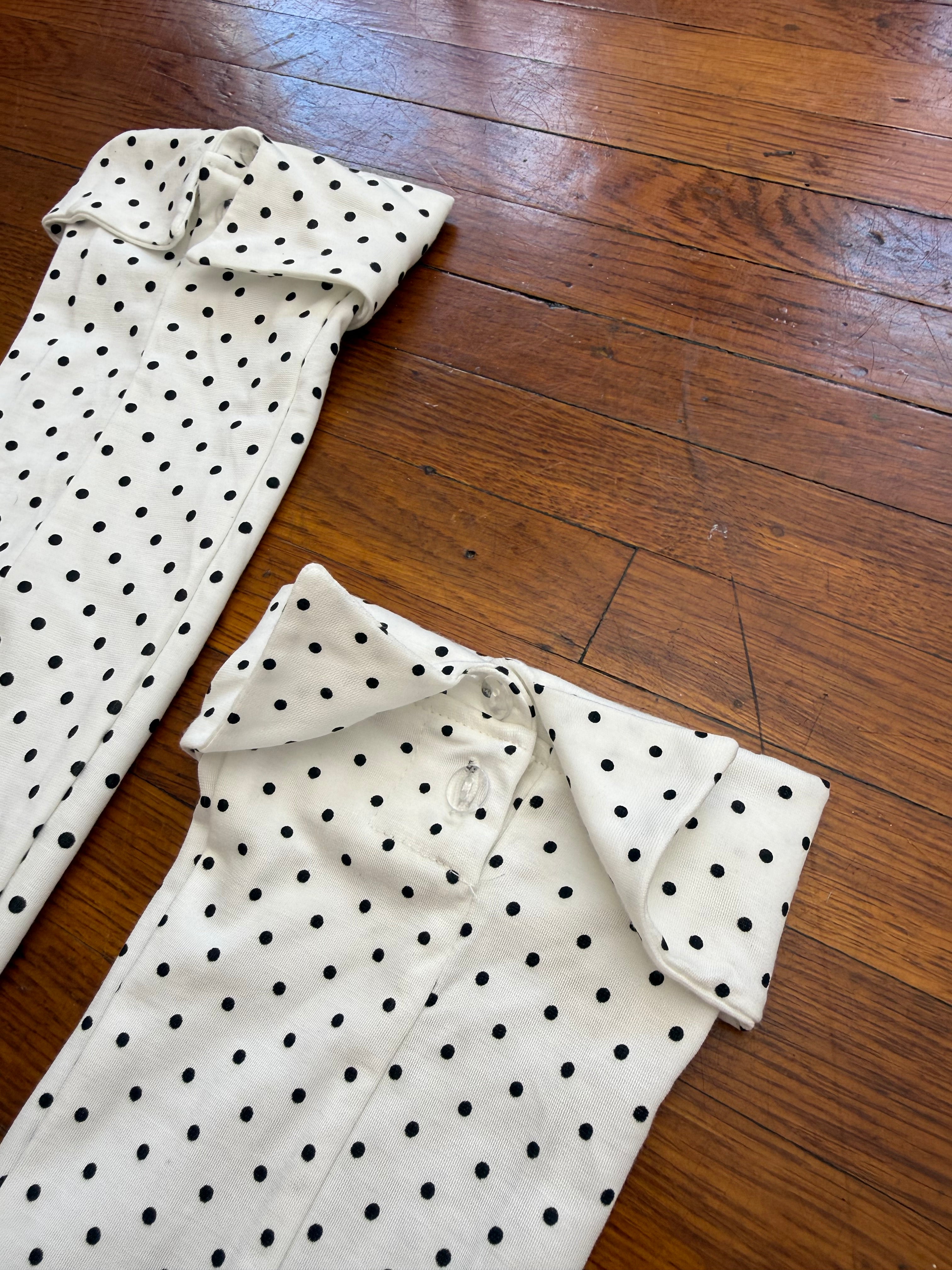✿ polka dot button cuff knee high socks •