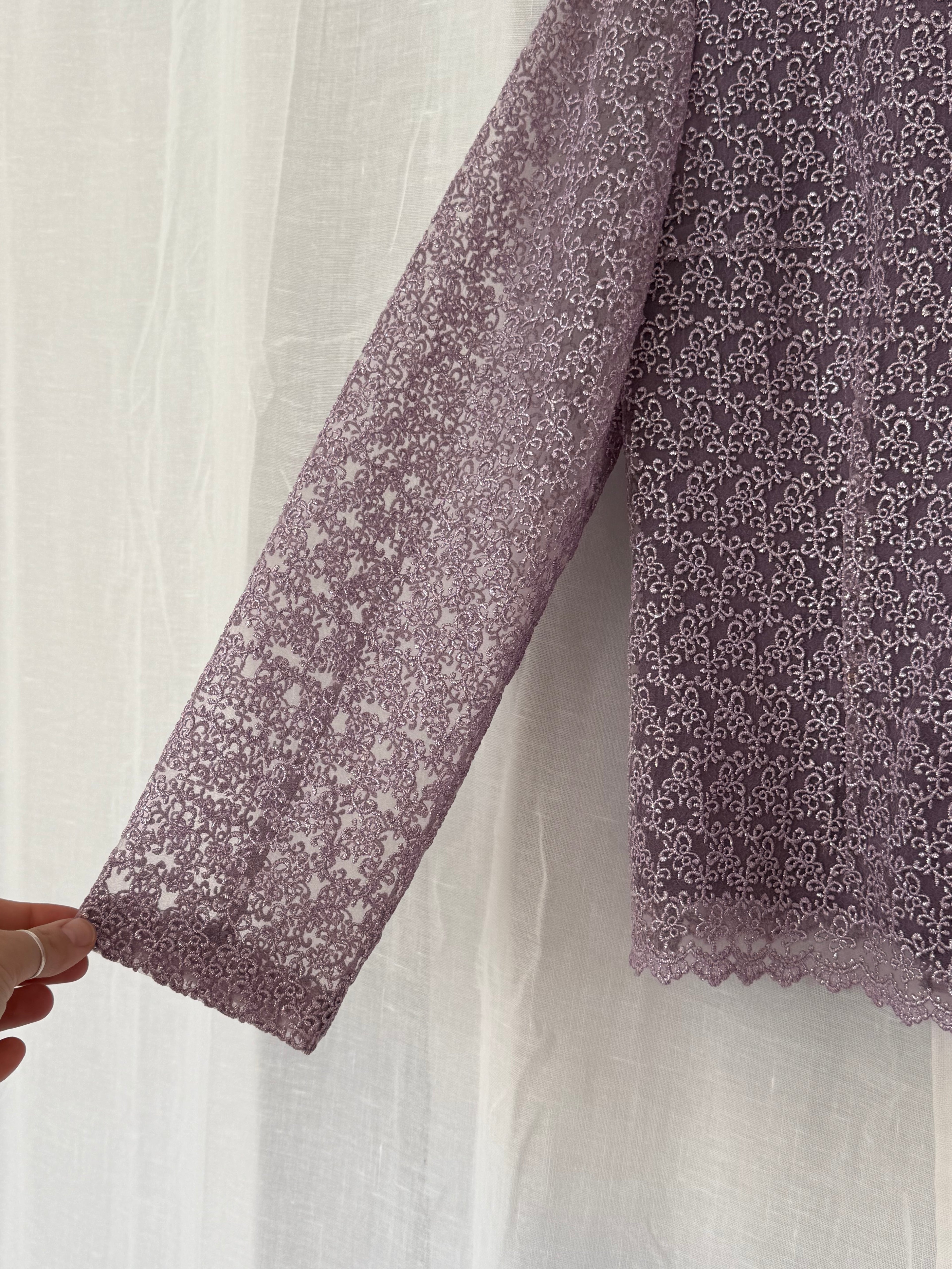 ✧ vintage lavender lace button-up top ✧