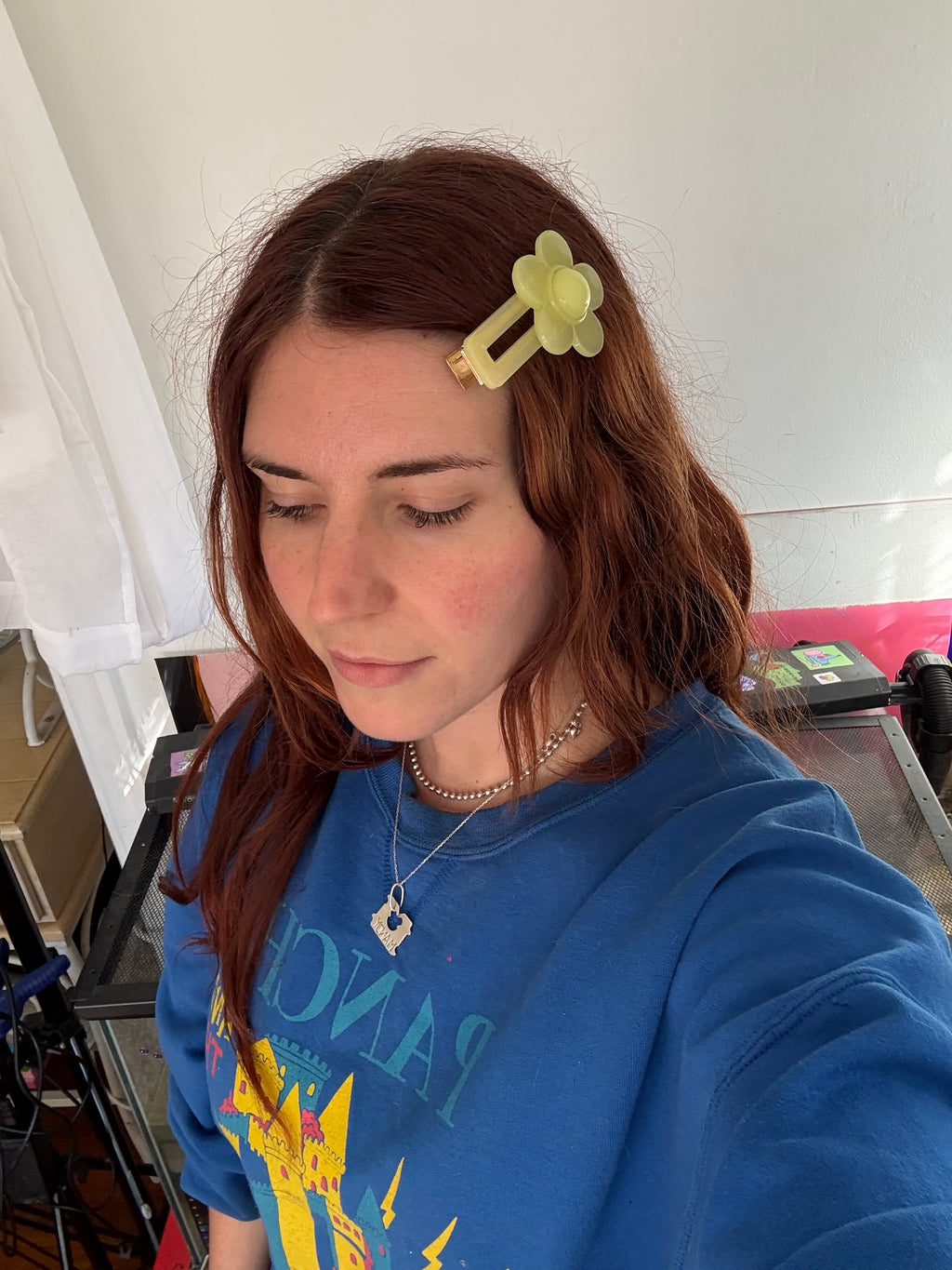 🌼 sheer lemon jelly flower hair clip 🌼