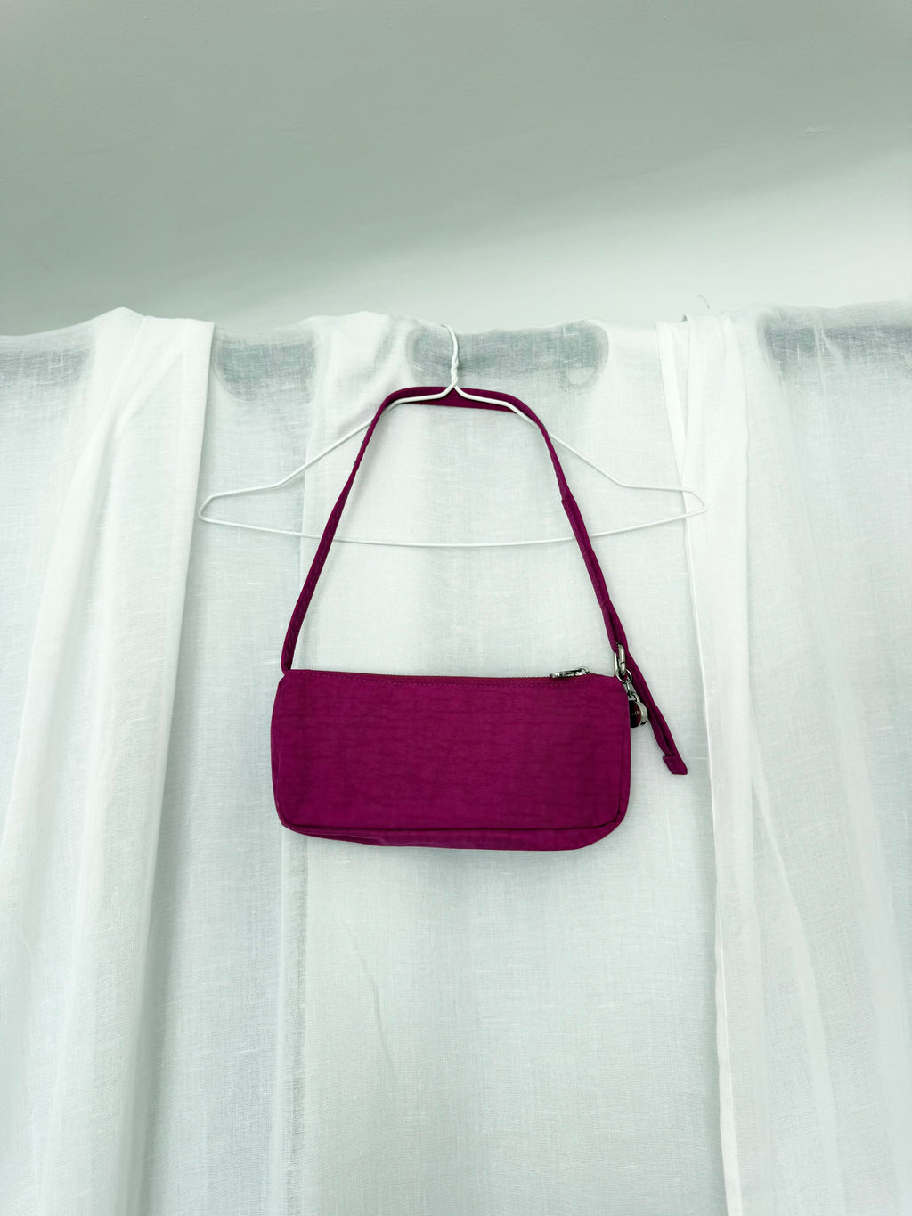 ✧ hand painted polka dot baggu deep fuschia pochette ✧