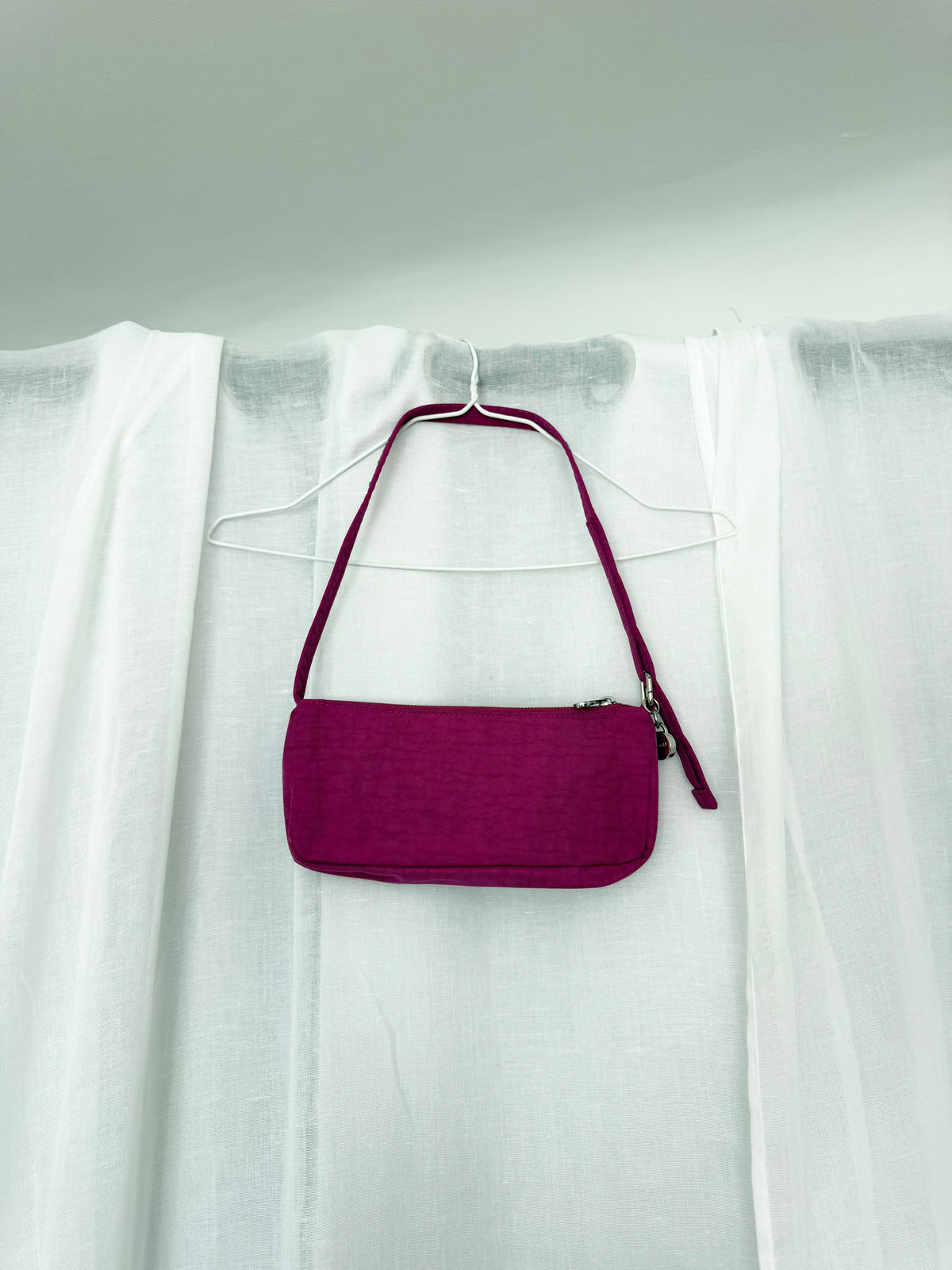 ✧ hand painted polka dot baggu deep fuschia pochette ✧