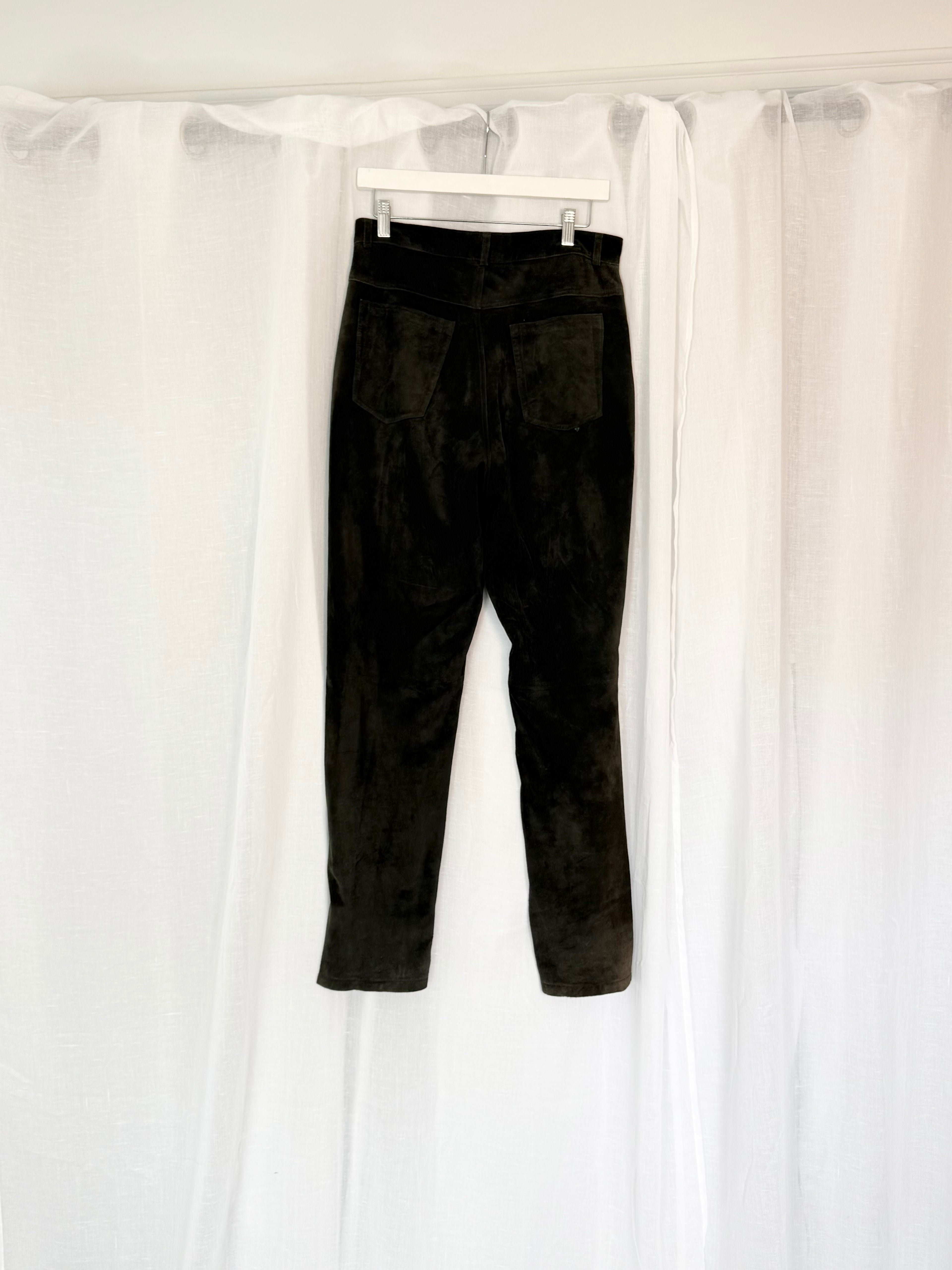 ✧ 90s black suede straight leg pants ✧