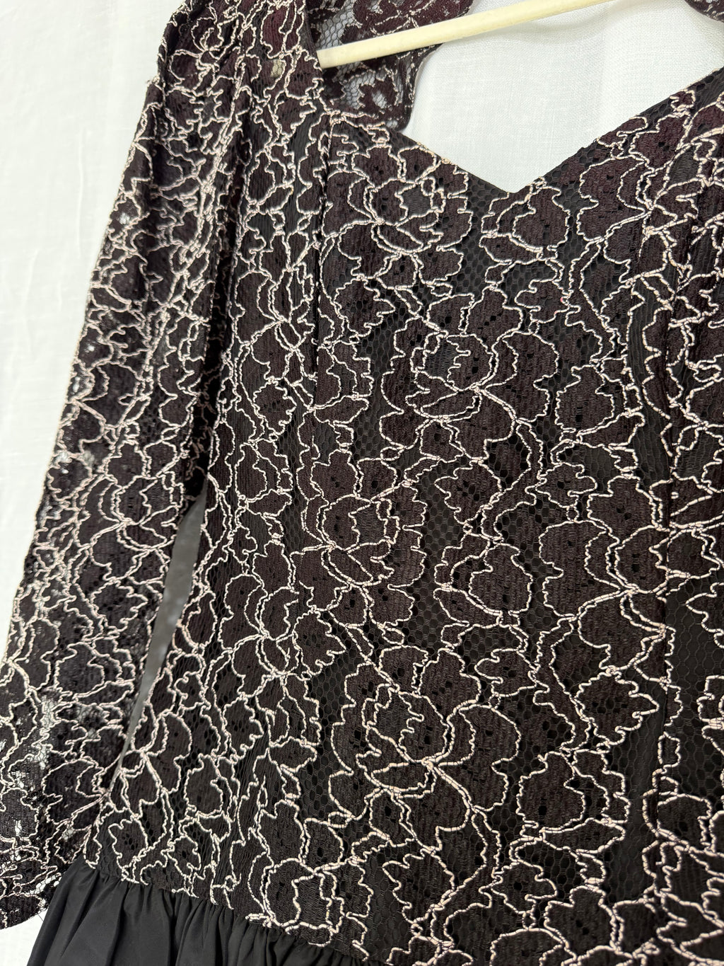 vintage 80s lace high-low tulle party dress