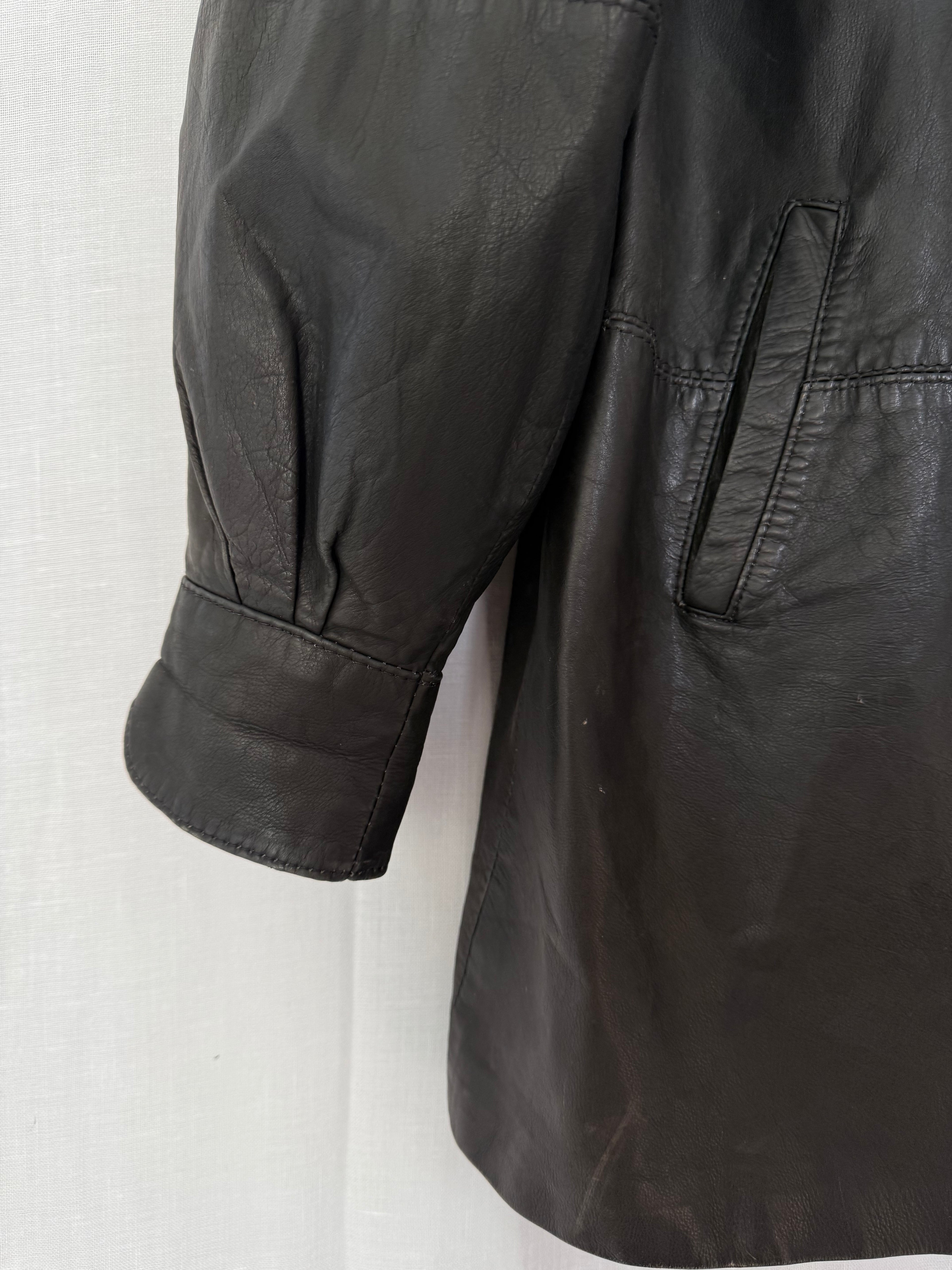 vintage 80s black leather jacket