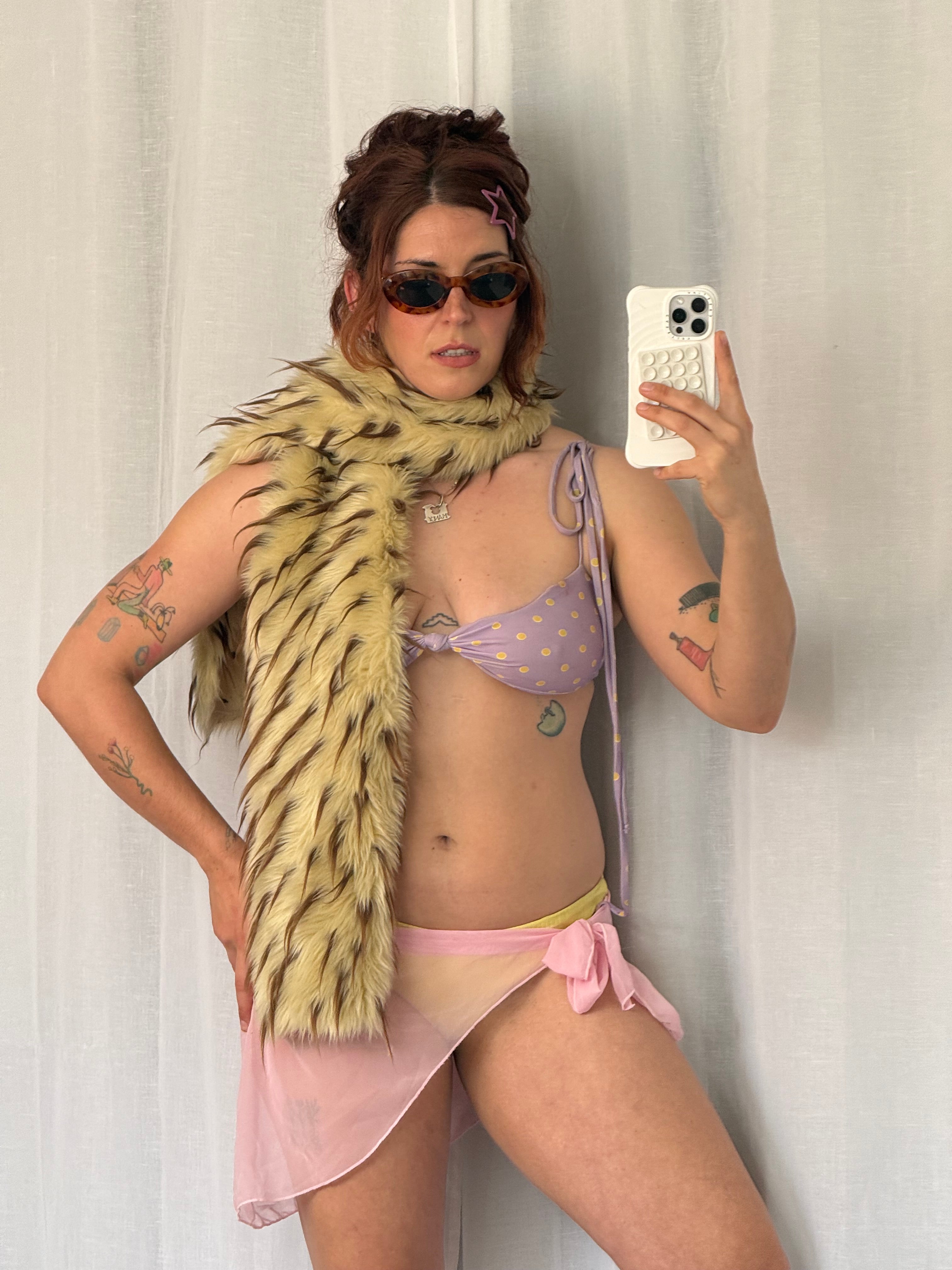 faux fur skinny scarf