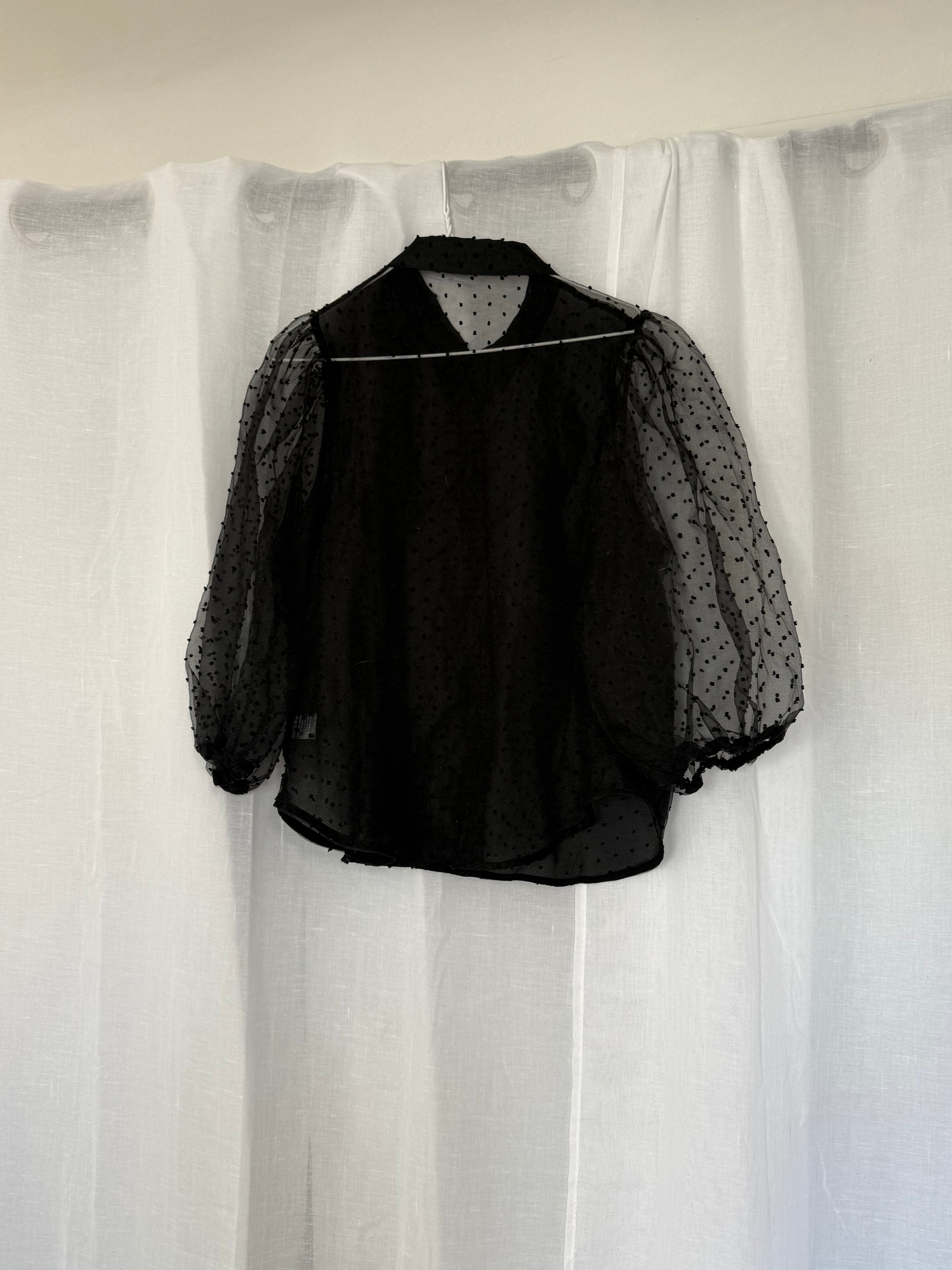 ✦ black sheer polka dot blouse ✦