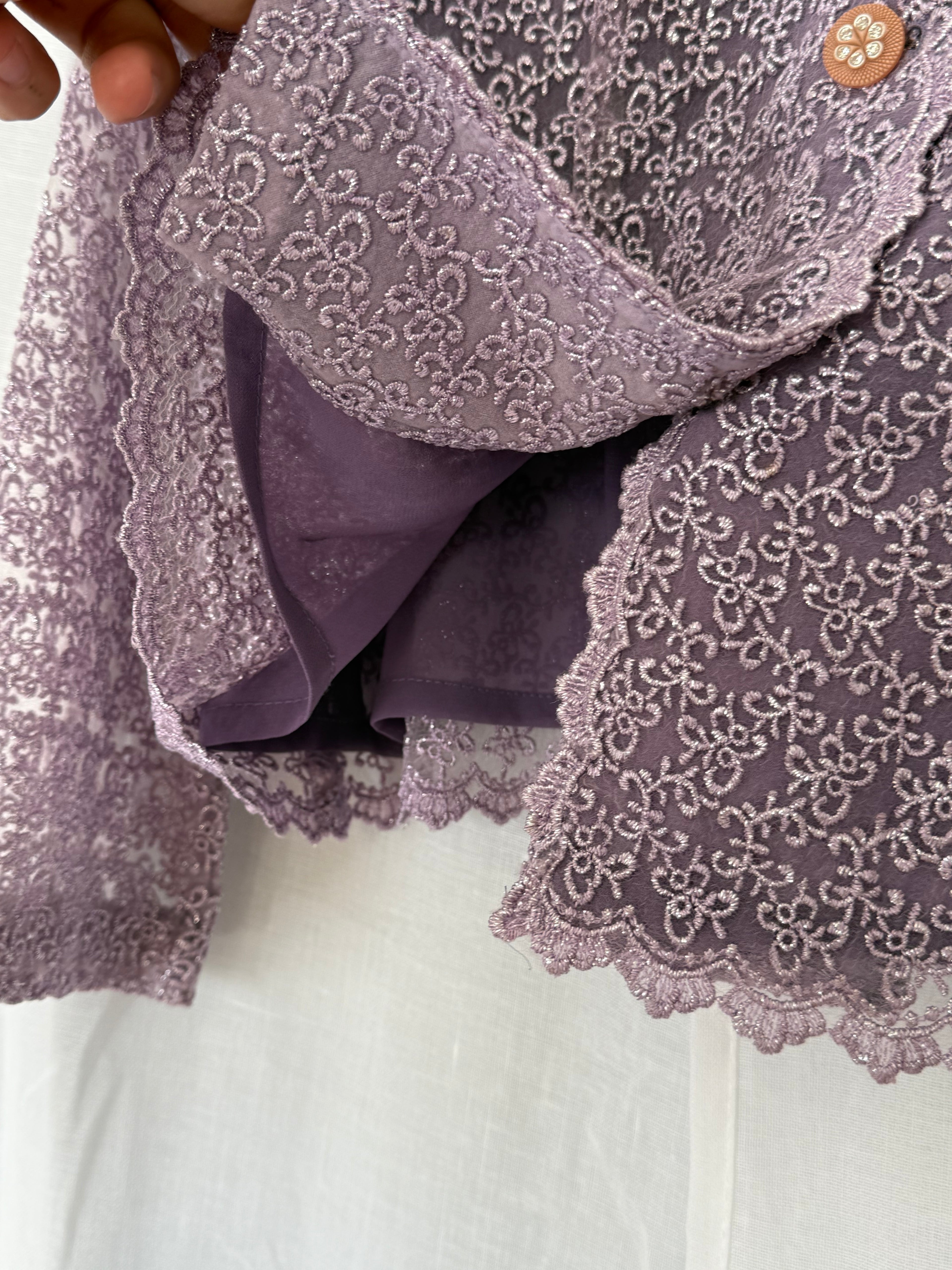 ✧ vintage lavender lace button-up top ✧