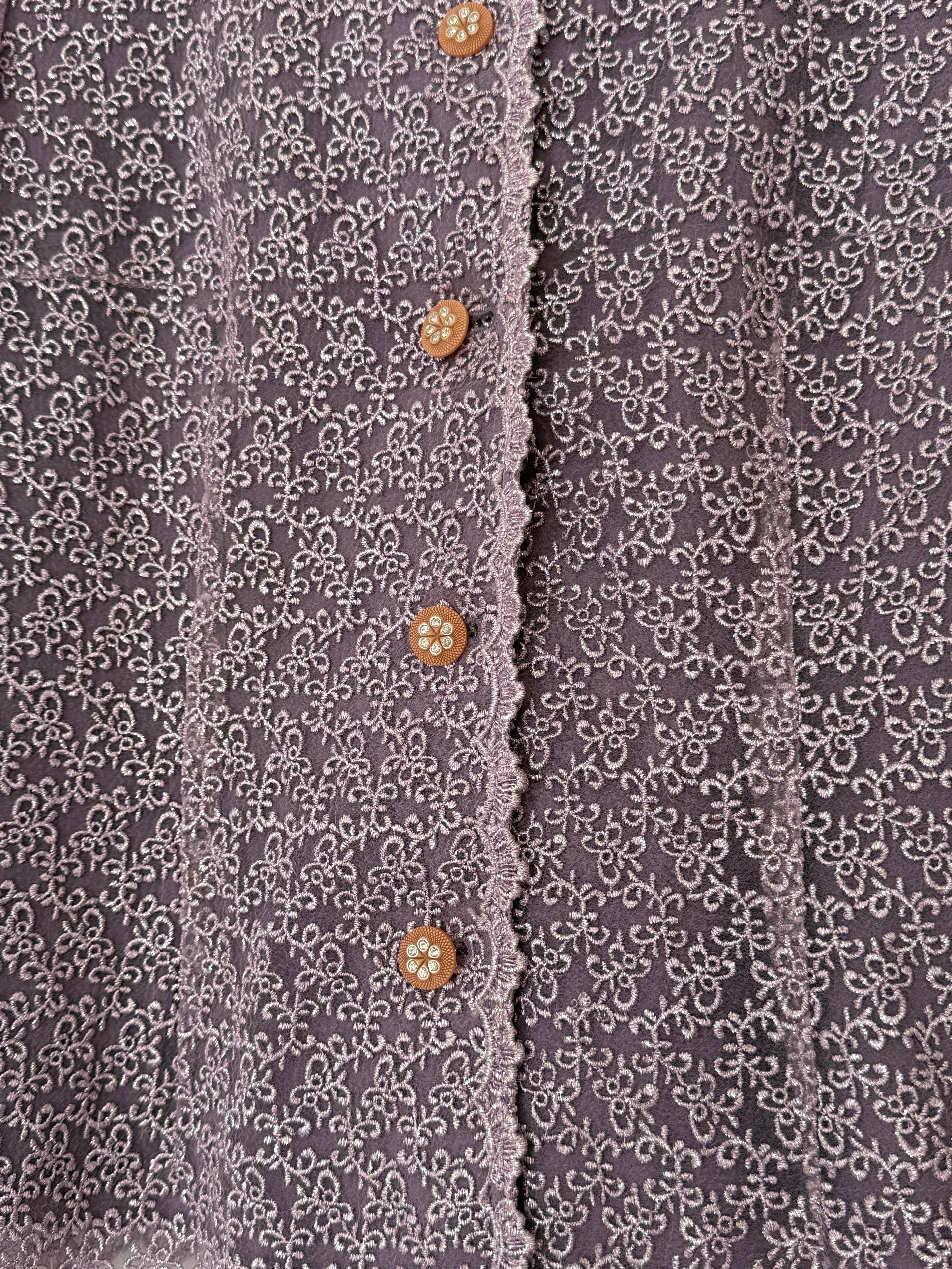 ✧ vintage lavender lace button-up top ✧