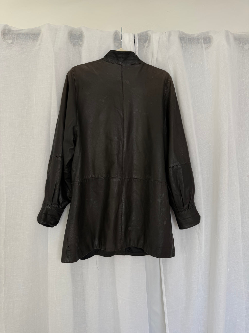 vintage 80s black leather jacket