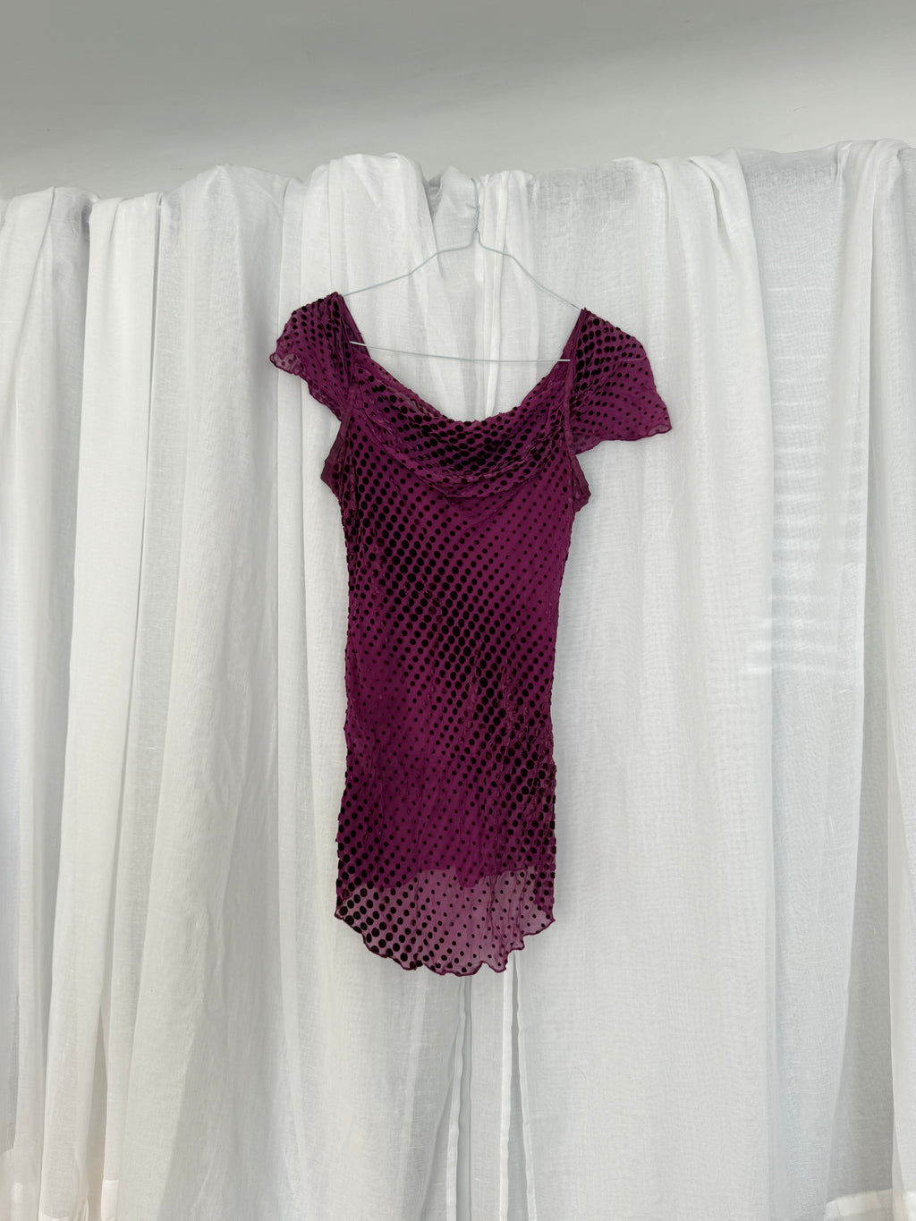 velvet dot mesh fairy tank mini