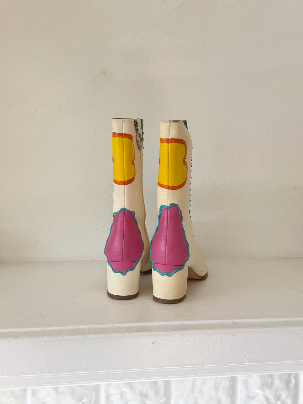 hand painted mod boots (size 8.5 or 9)