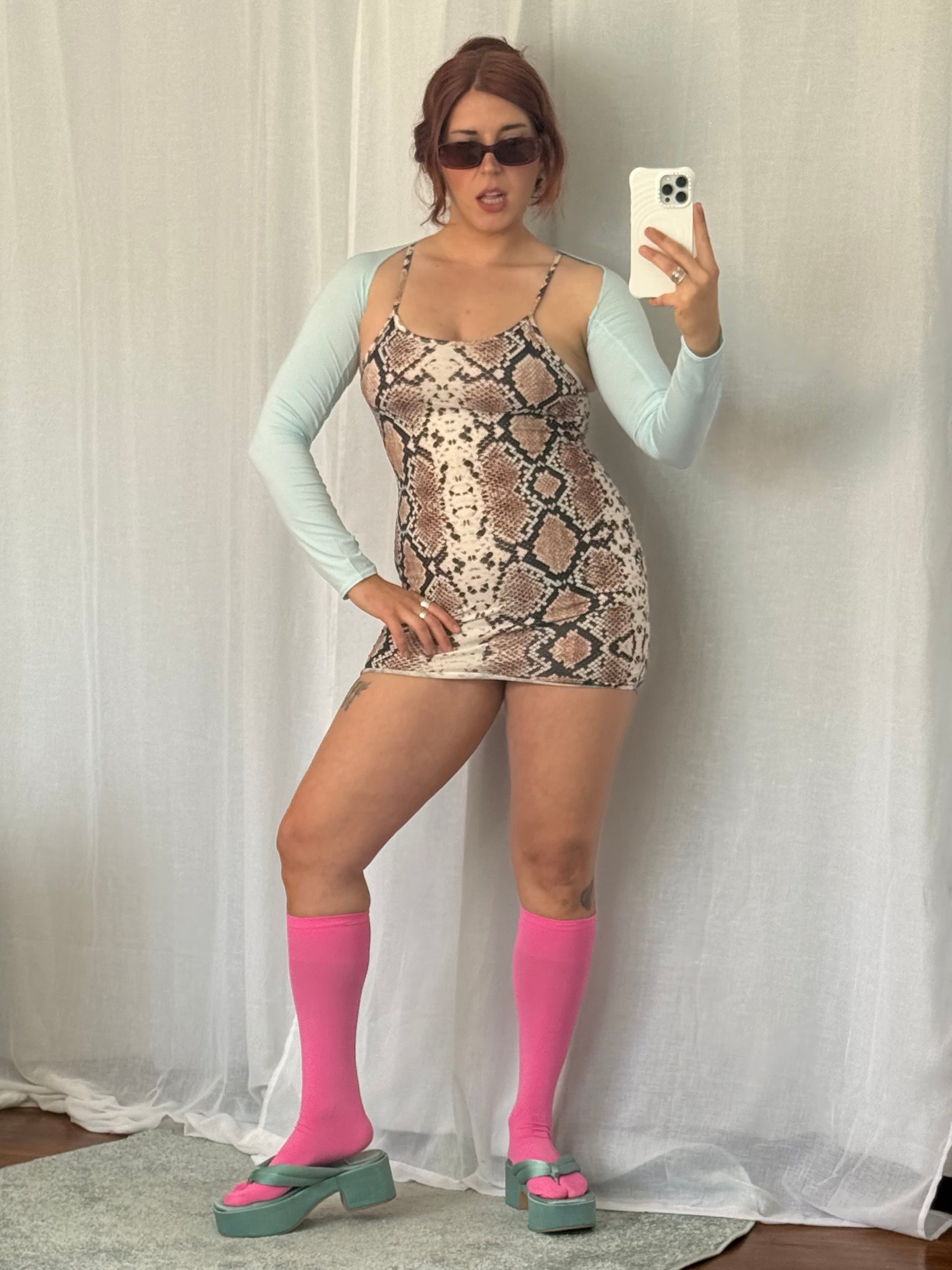 ✧ snake print bodycon mini dress ✧