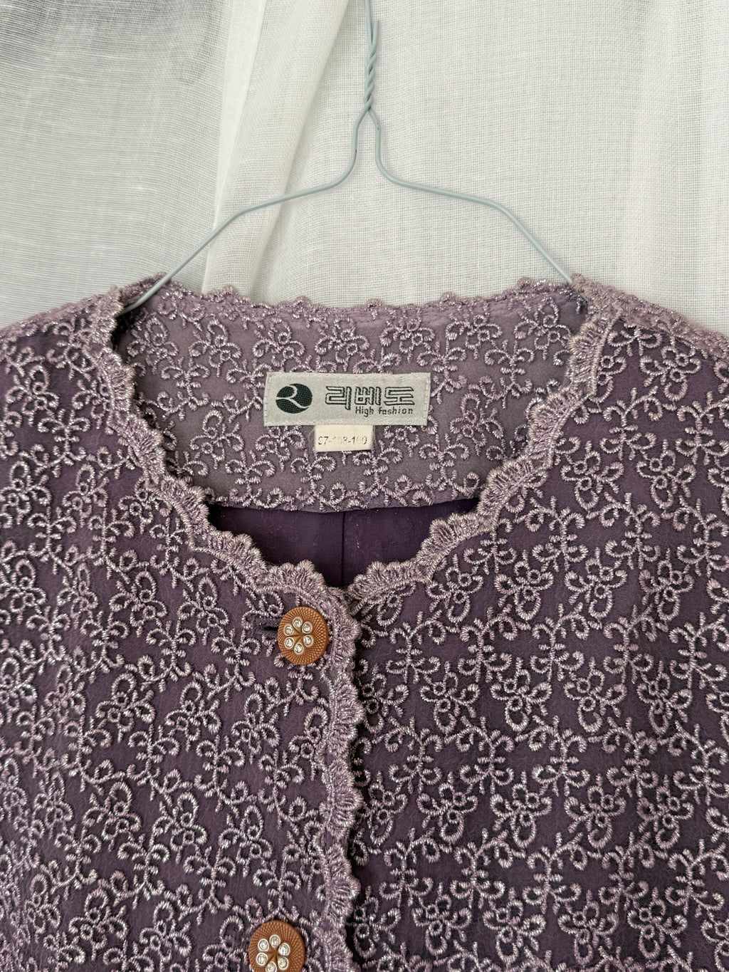 ✧ vintage lavender lace button-up top ✧