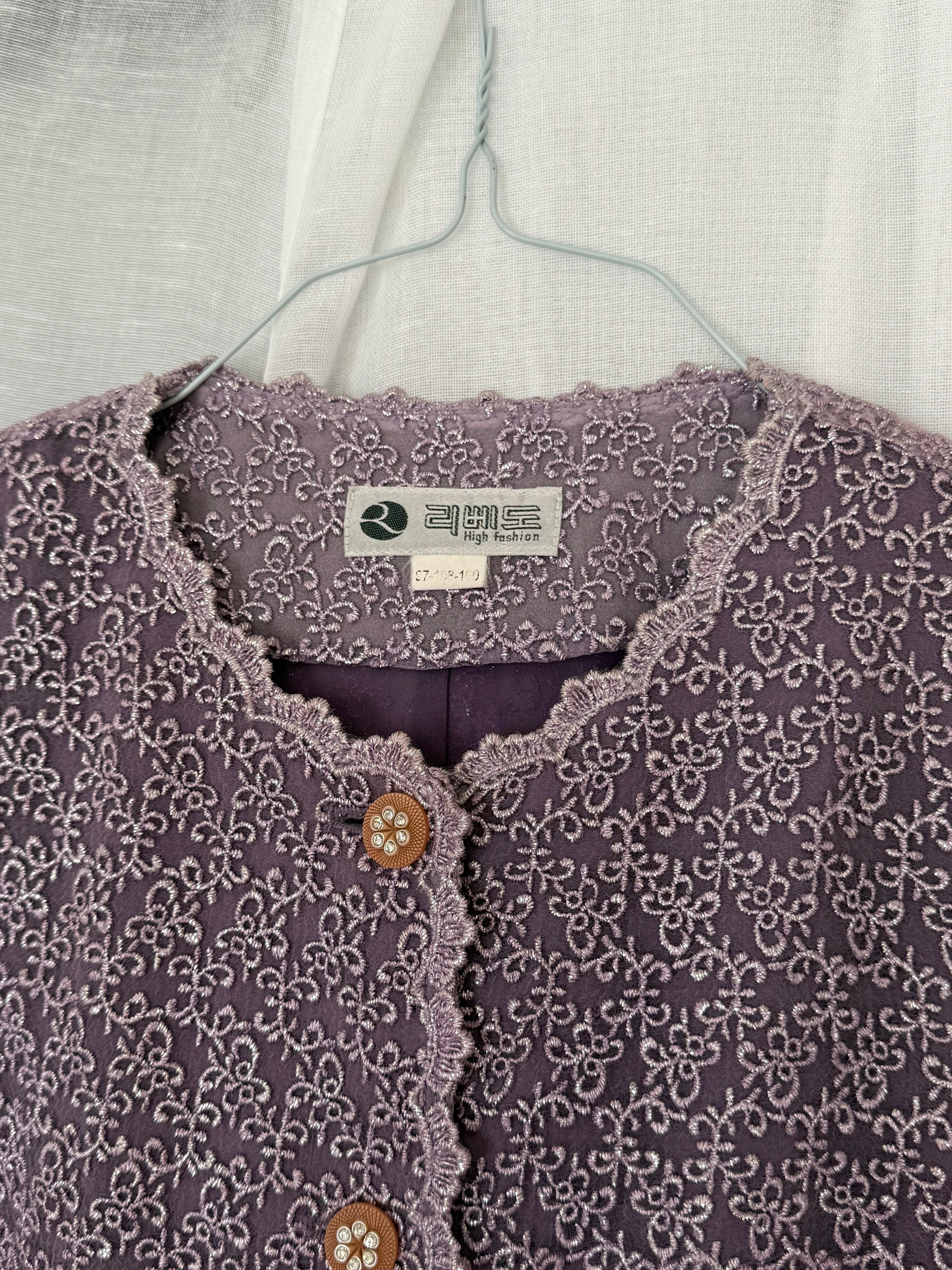 ✧ vintage lavender lace button-up top ✧