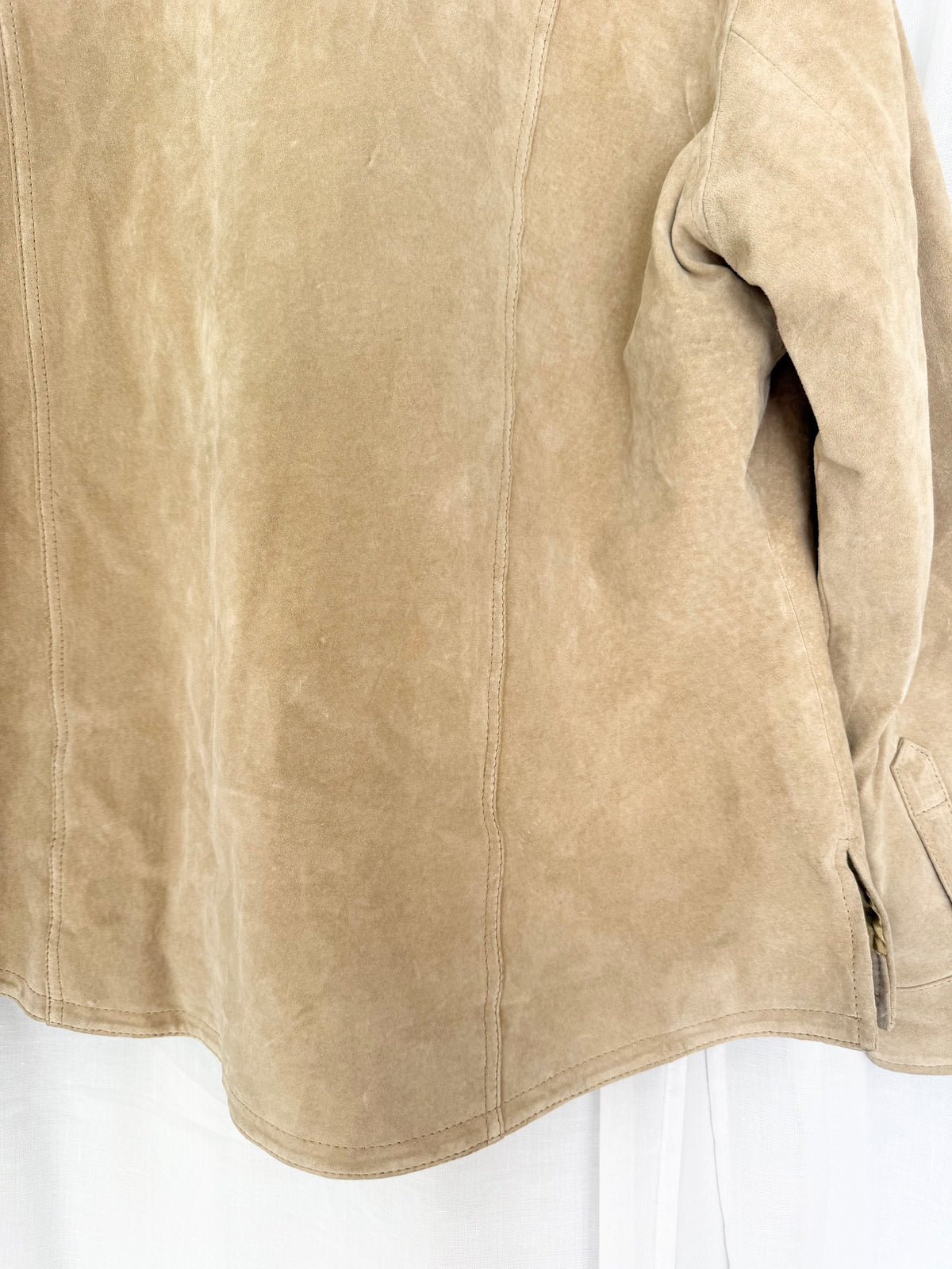 vintage suede button-up jacket