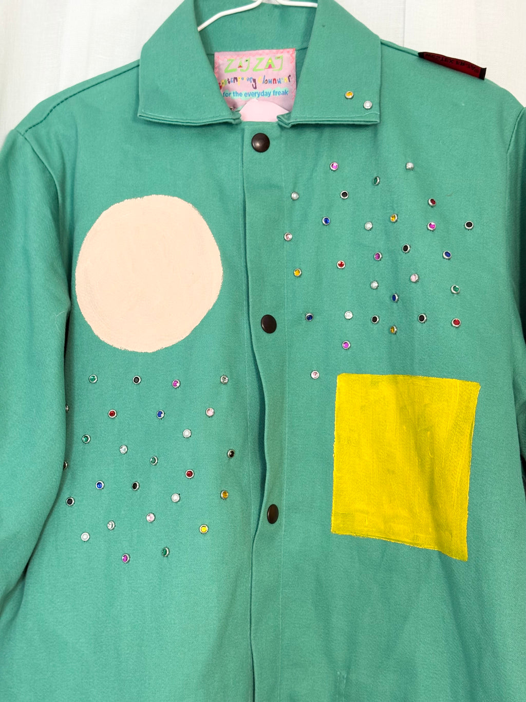 ✦ hand painted + rhinestone work jacket ✦