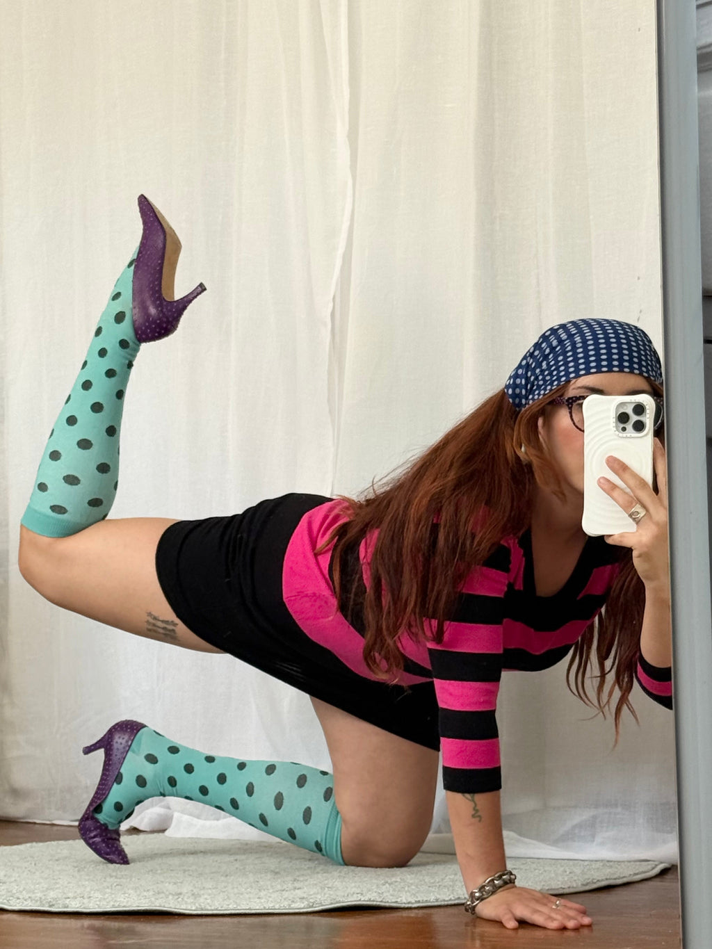 polka dot knee high socks