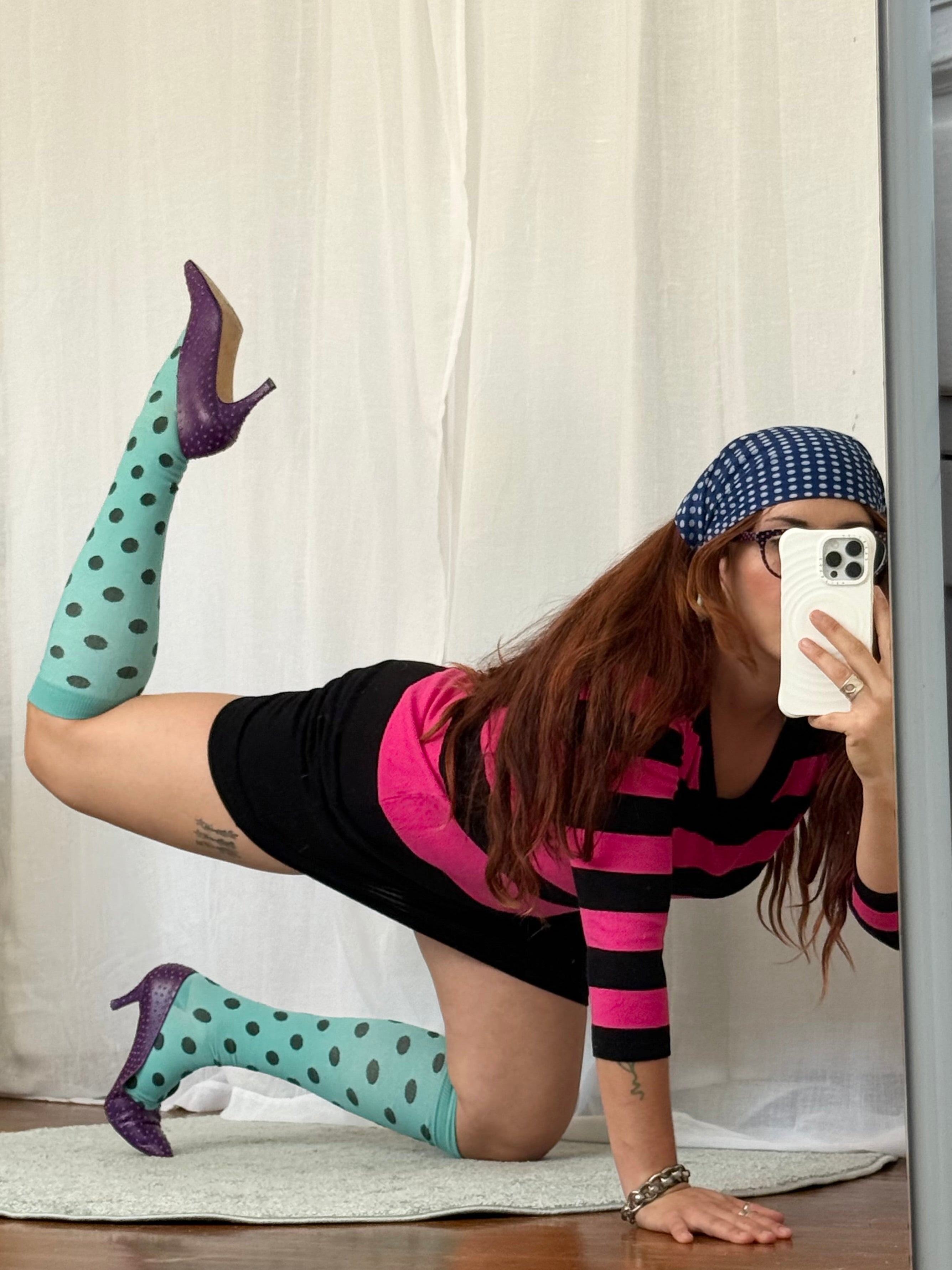 polka dot knee high socks