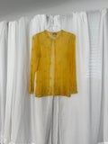 yellow beaded silk sheer blouse