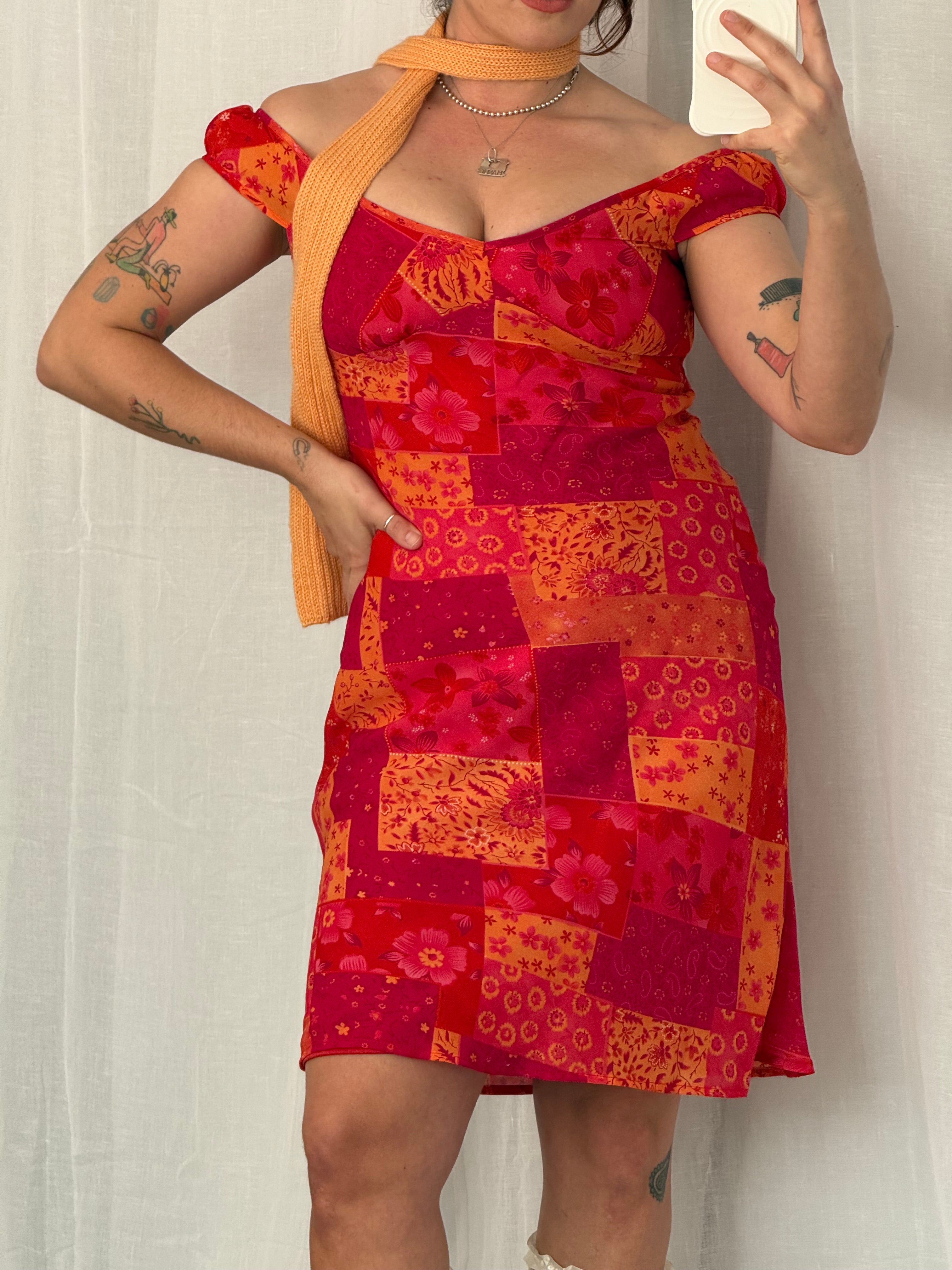 ✿ patchwork floral mini dress ✿