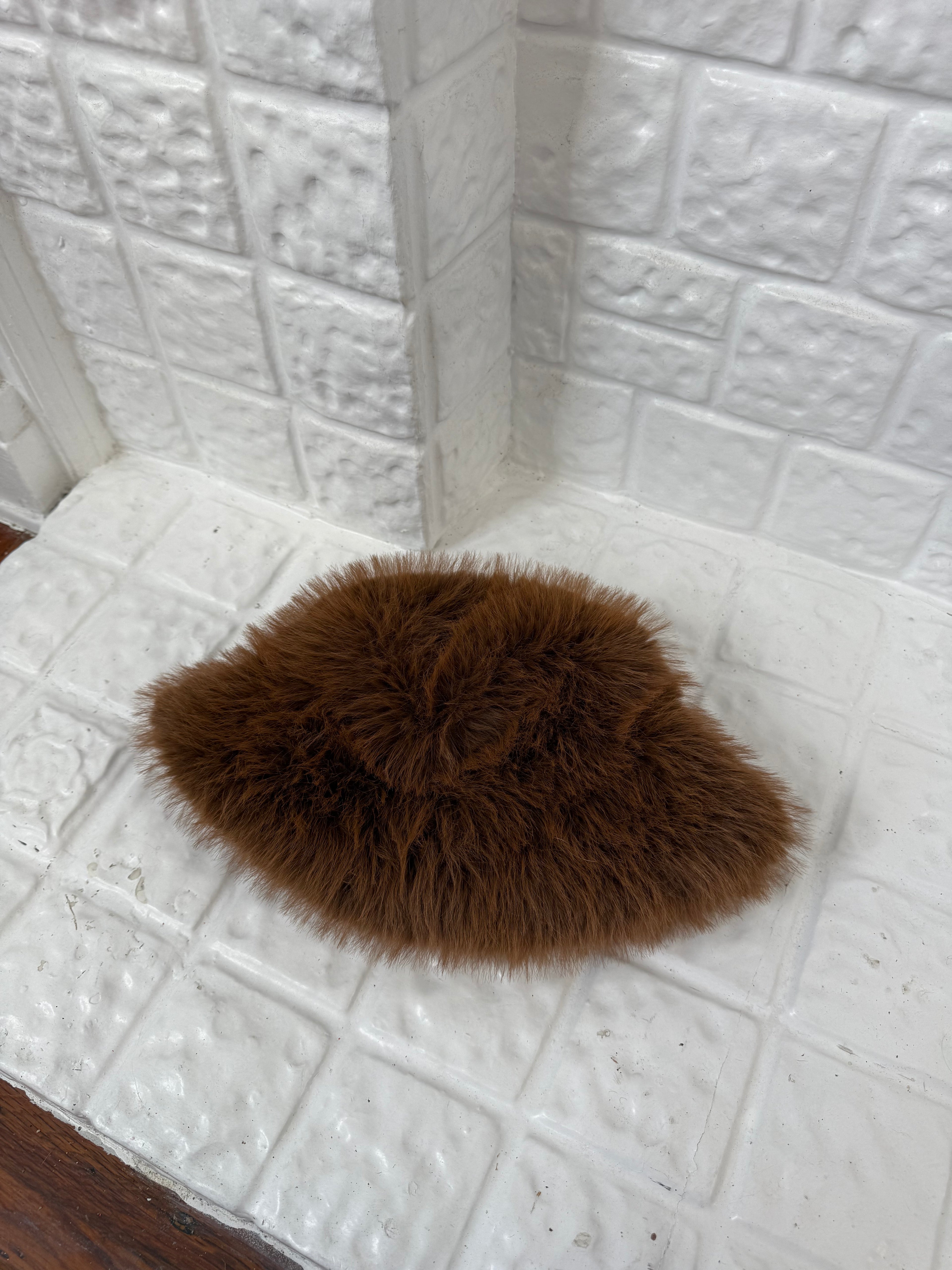 xl brown faux fur hat