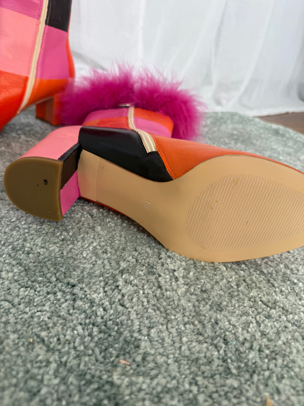 ✿ ruffled feathers checker boots ✿ (size 10)