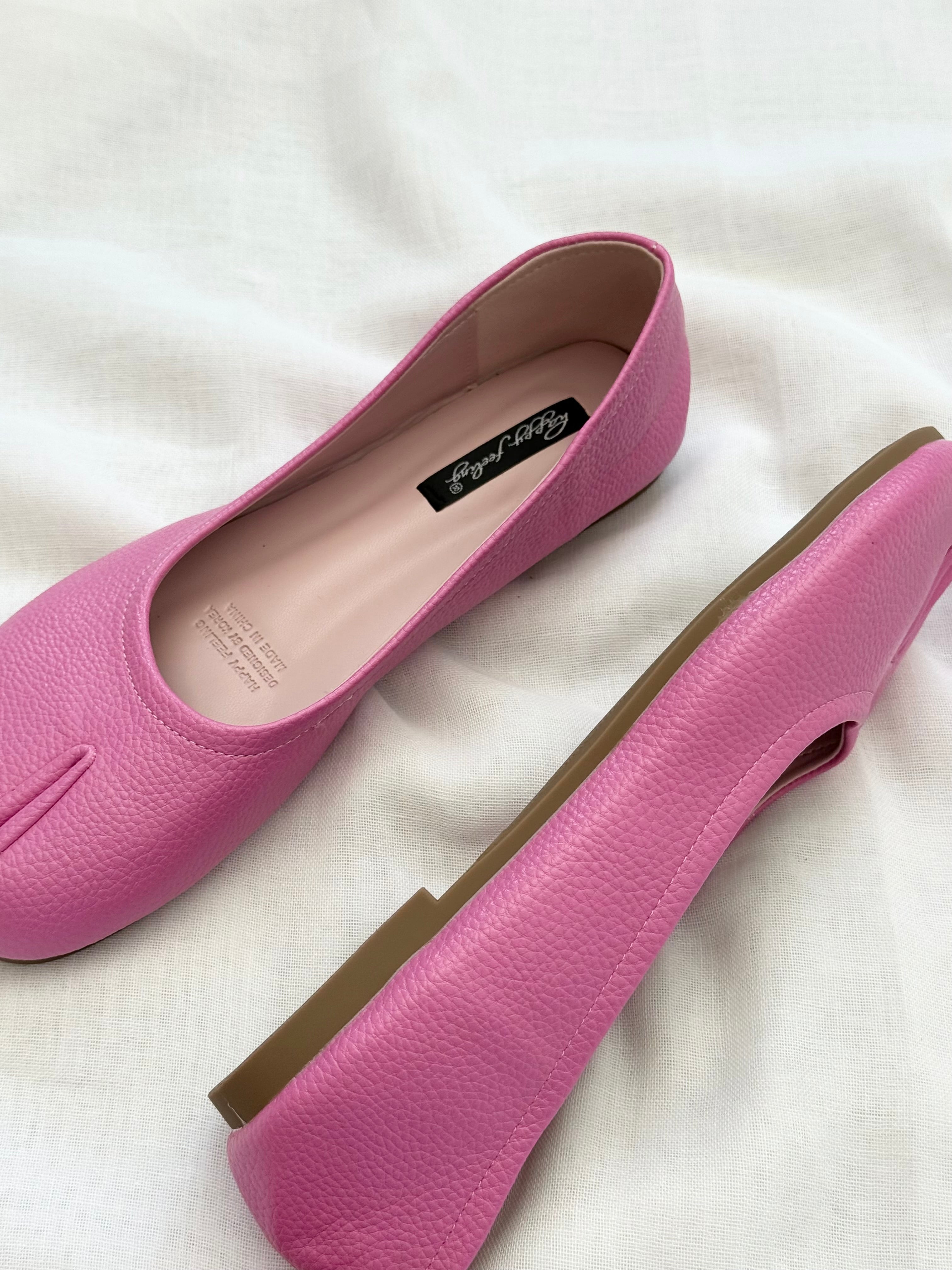✿ hot pink tabi ballet flats • (size 8.5)
