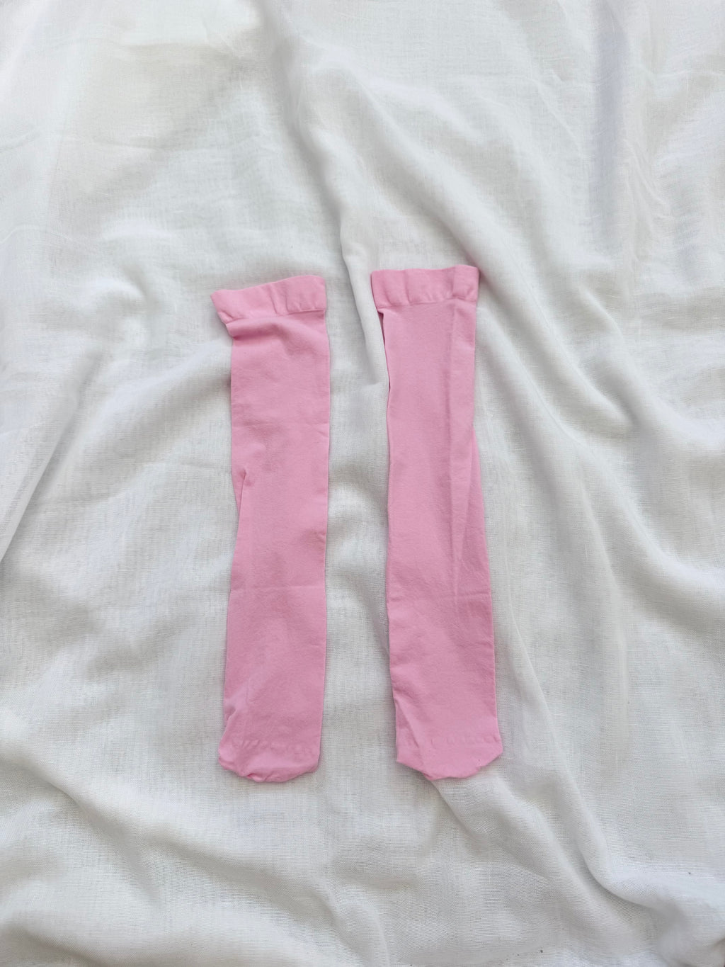 ✿ baby pink sheer knee high socks •