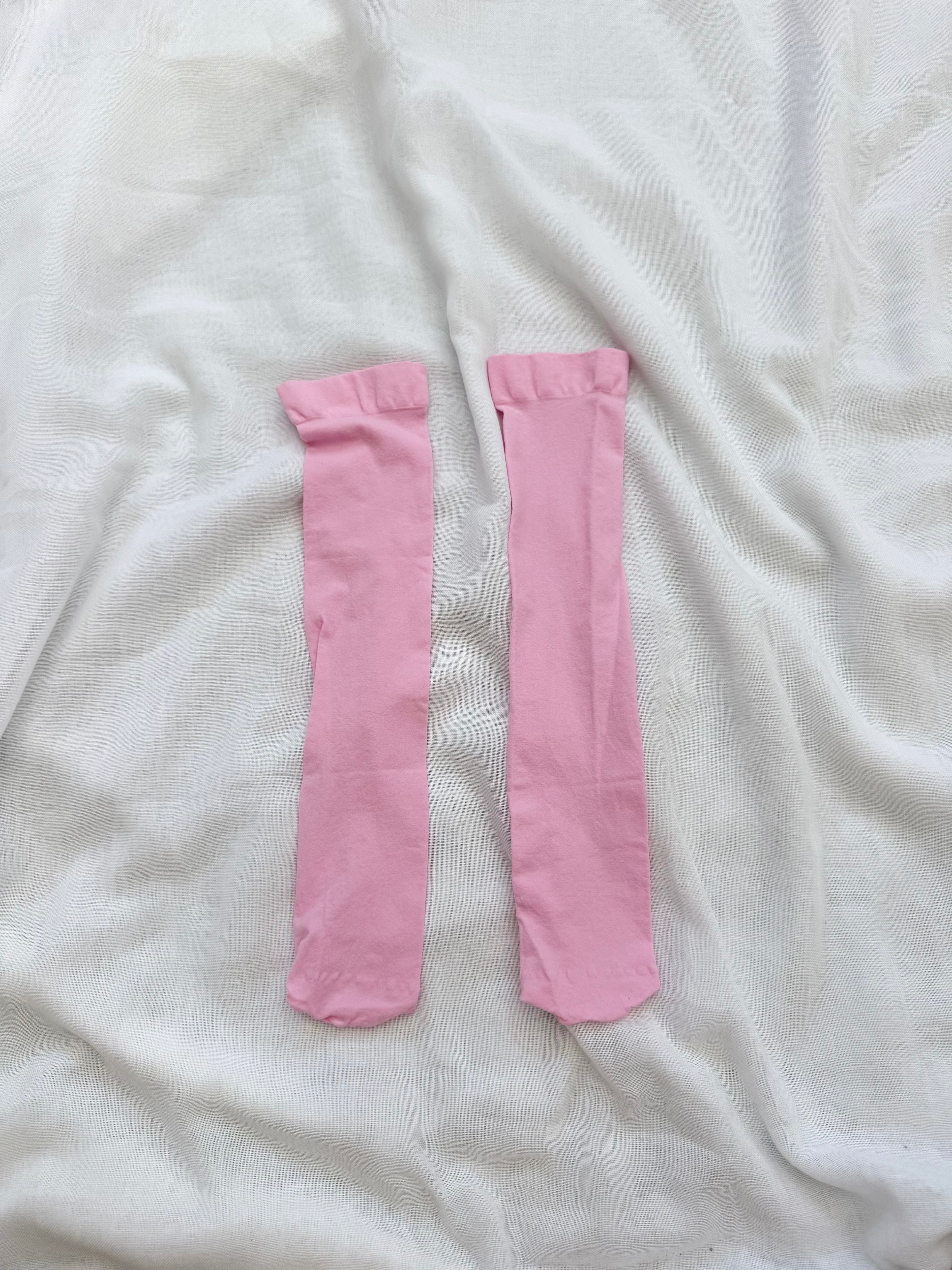 ✿ baby pink sheer knee high socks •