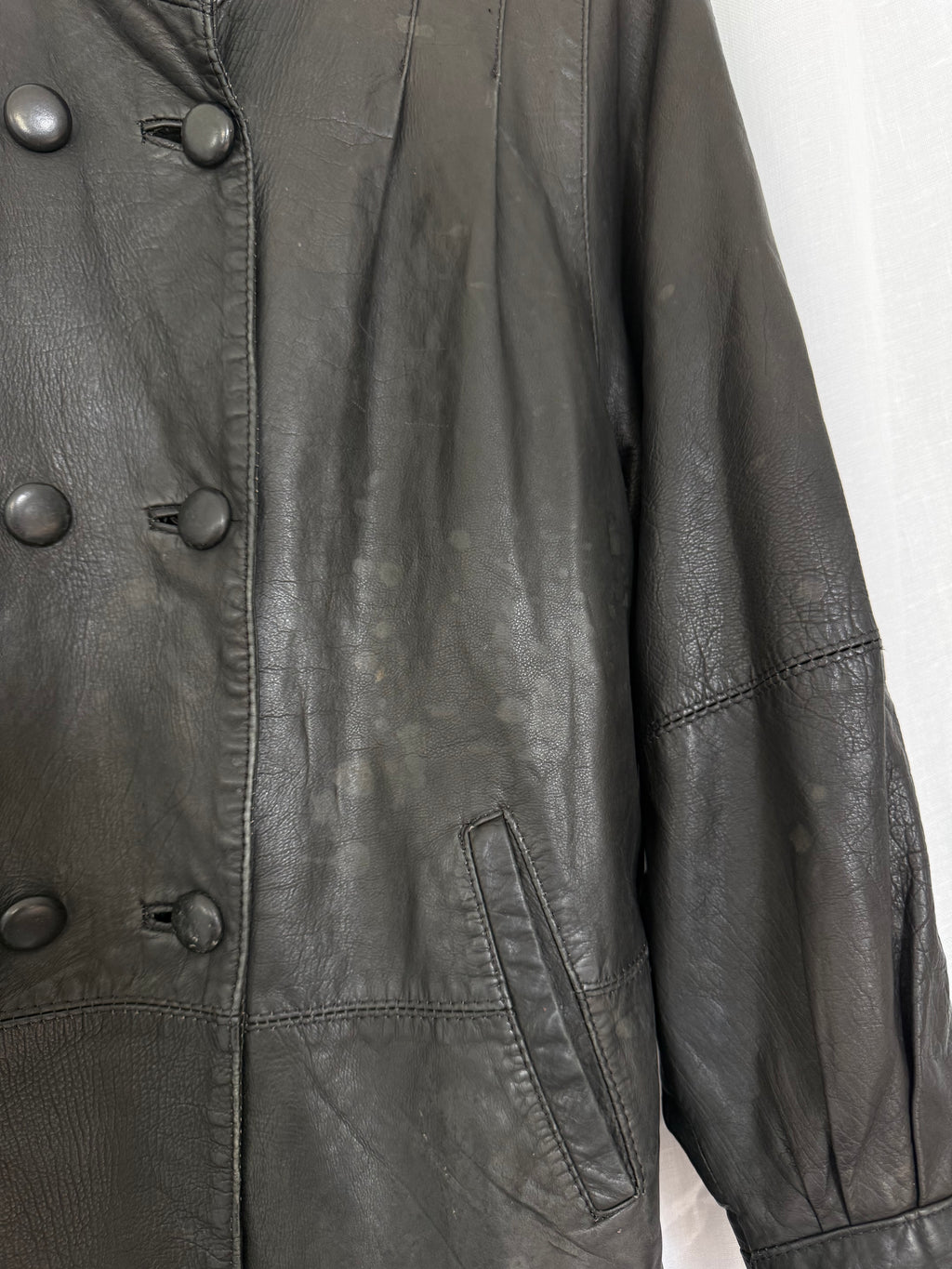 vintage 80s black leather jacket