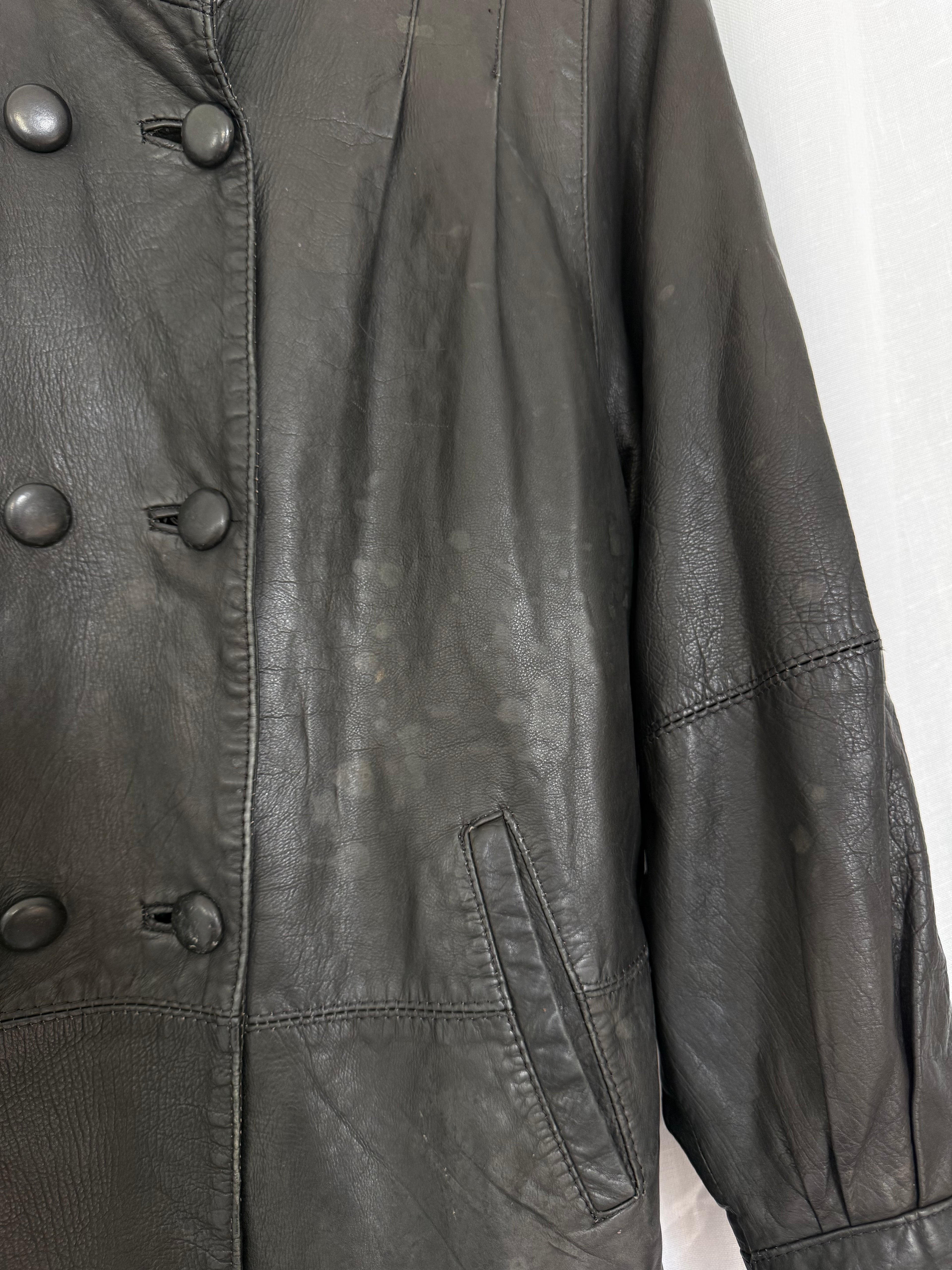 vintage 80s black leather jacket