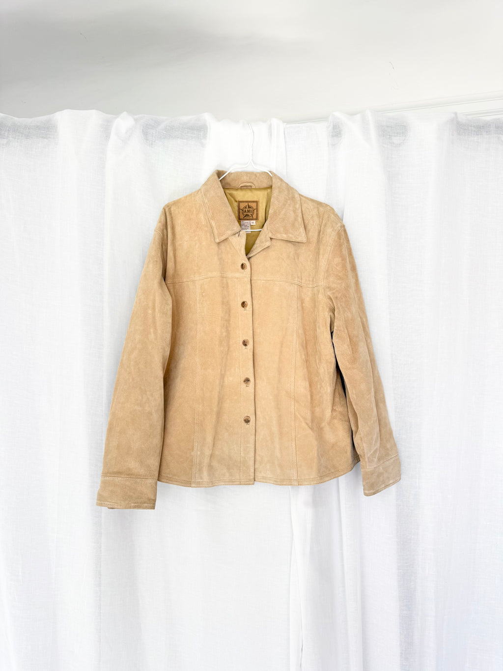 vintage suede button-up jacket