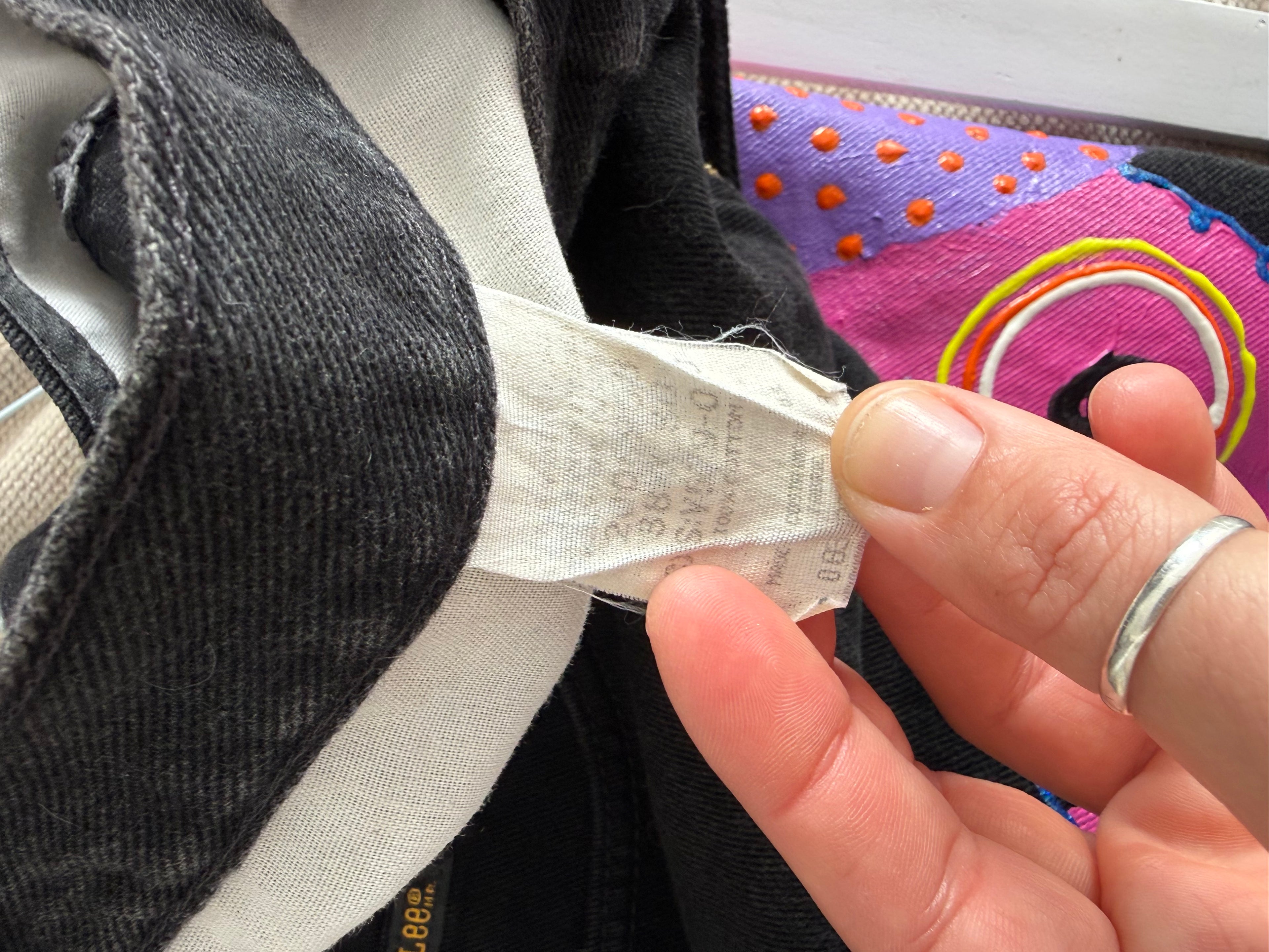 hand painted butterfly jeans (38")