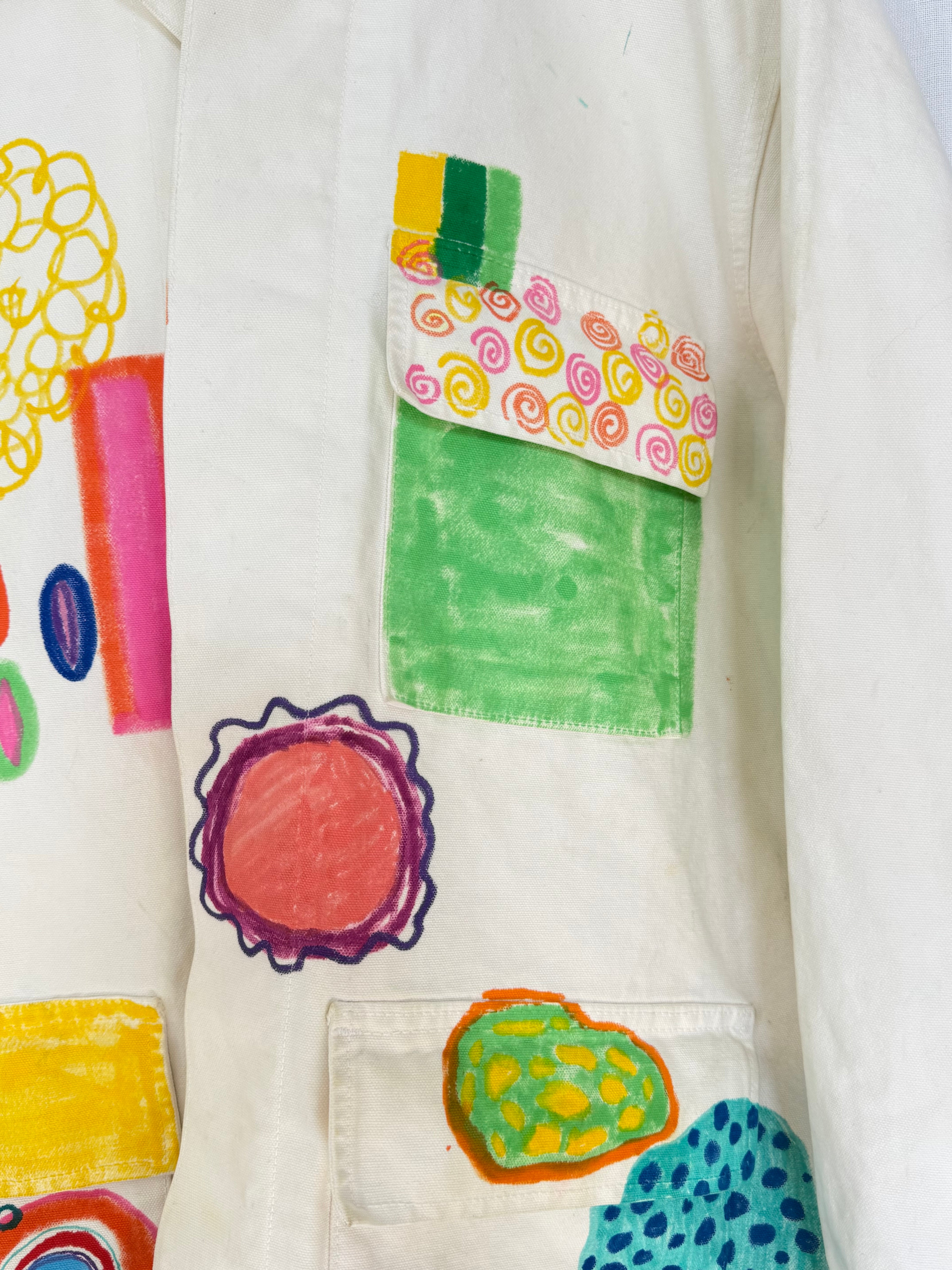 hand-painted reworked LA Apparel military jacket