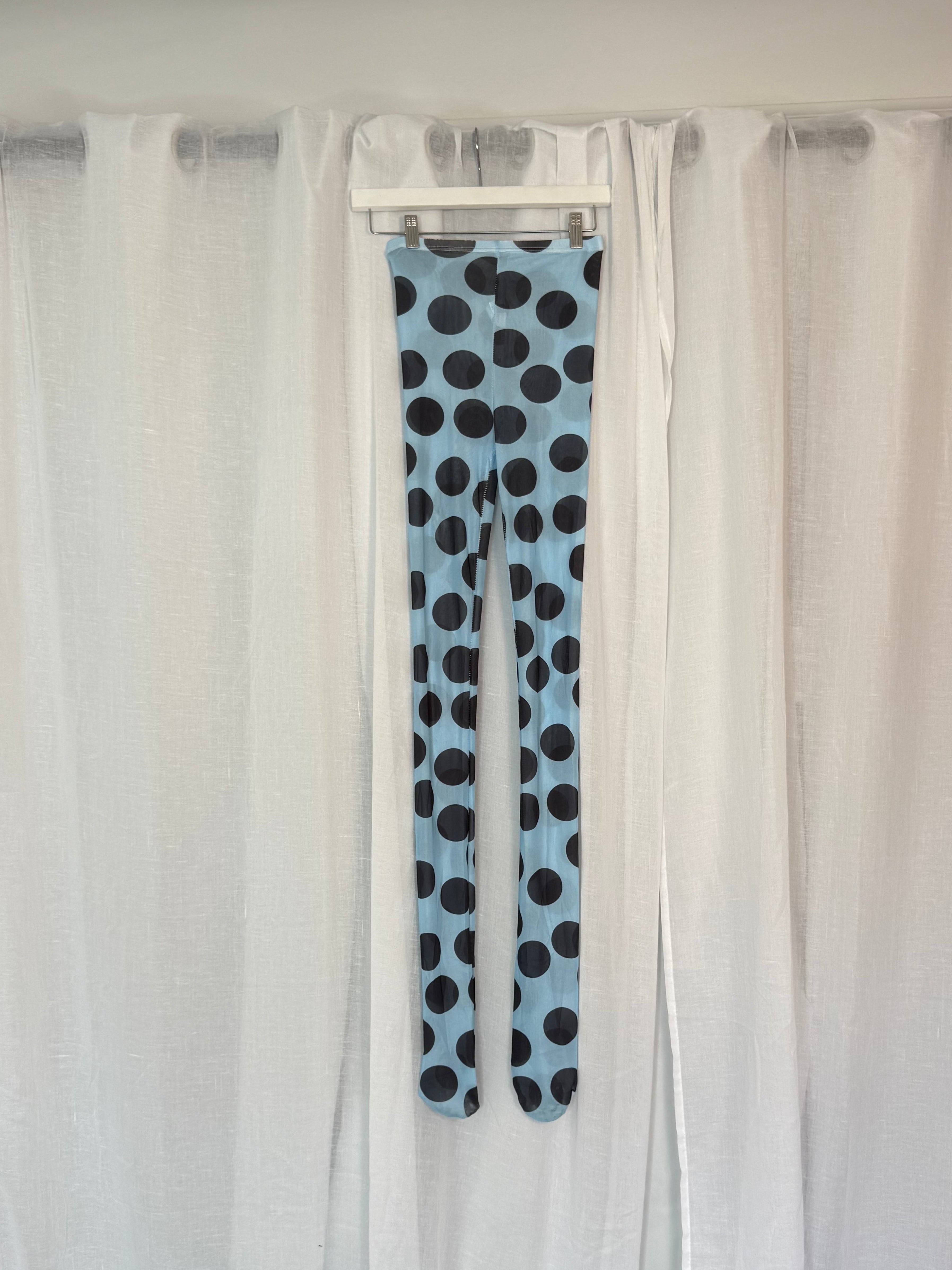 sheer blue polka dot mesh tights 💙