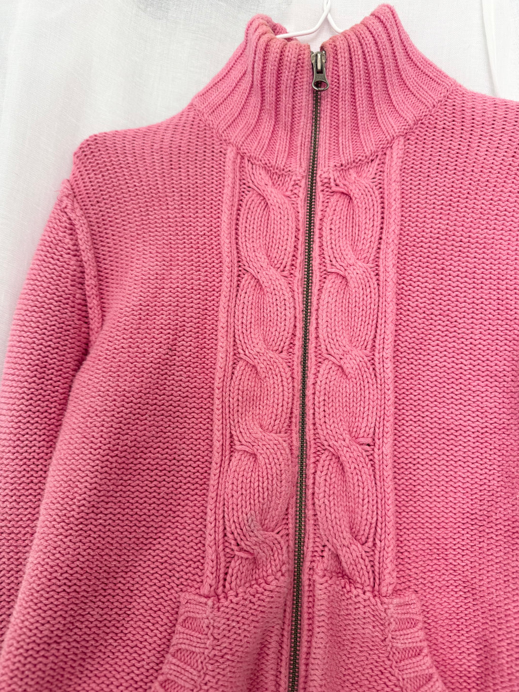 ✧ ✩ pink cable knit zip sweater ✩ ✧