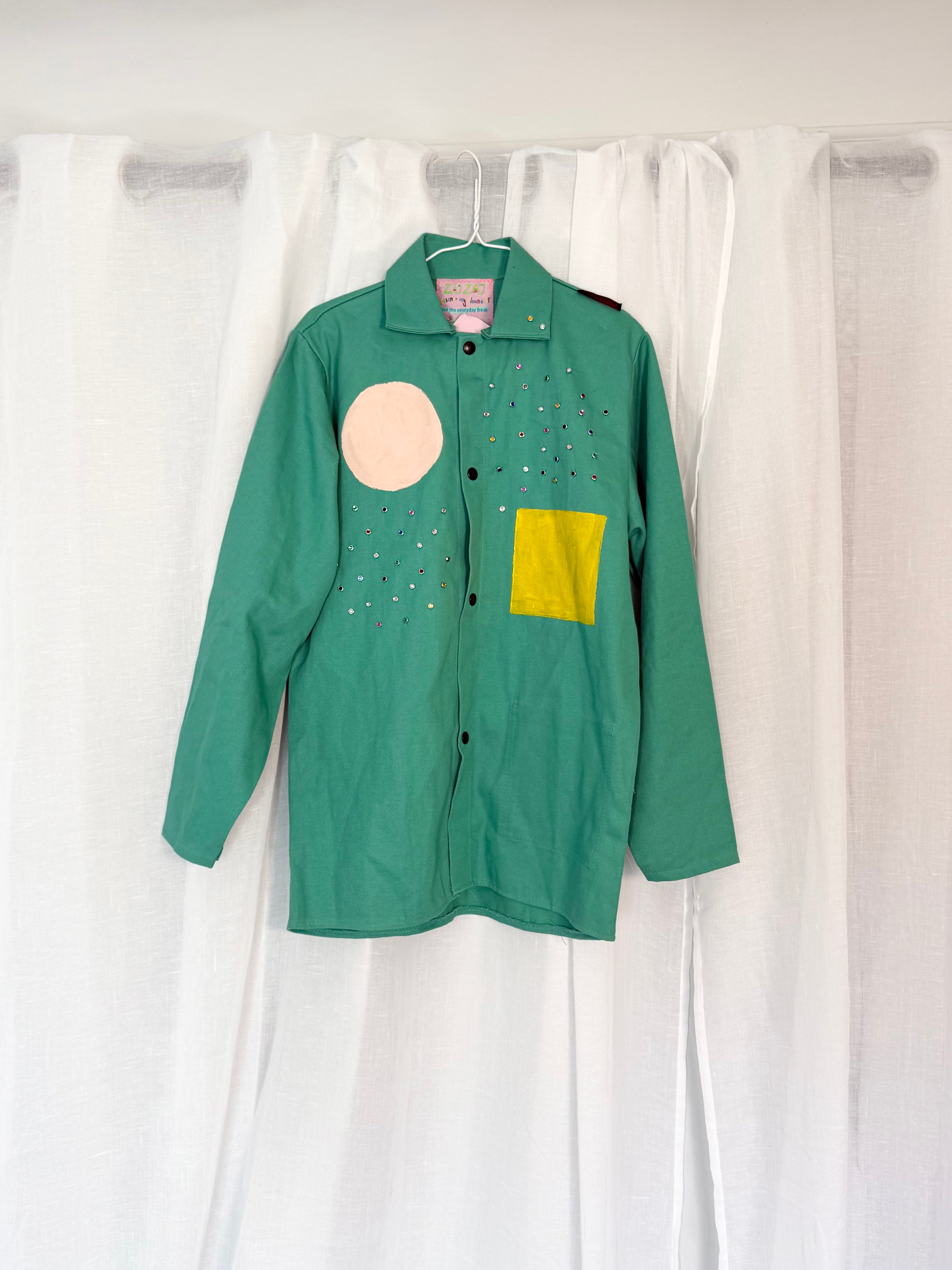 ✦ hand painted + rhinestone work jacket ✦