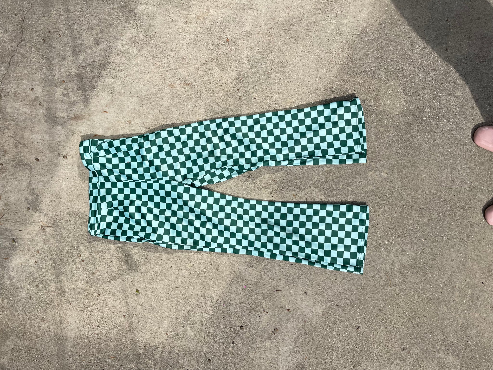 checker stretch pants