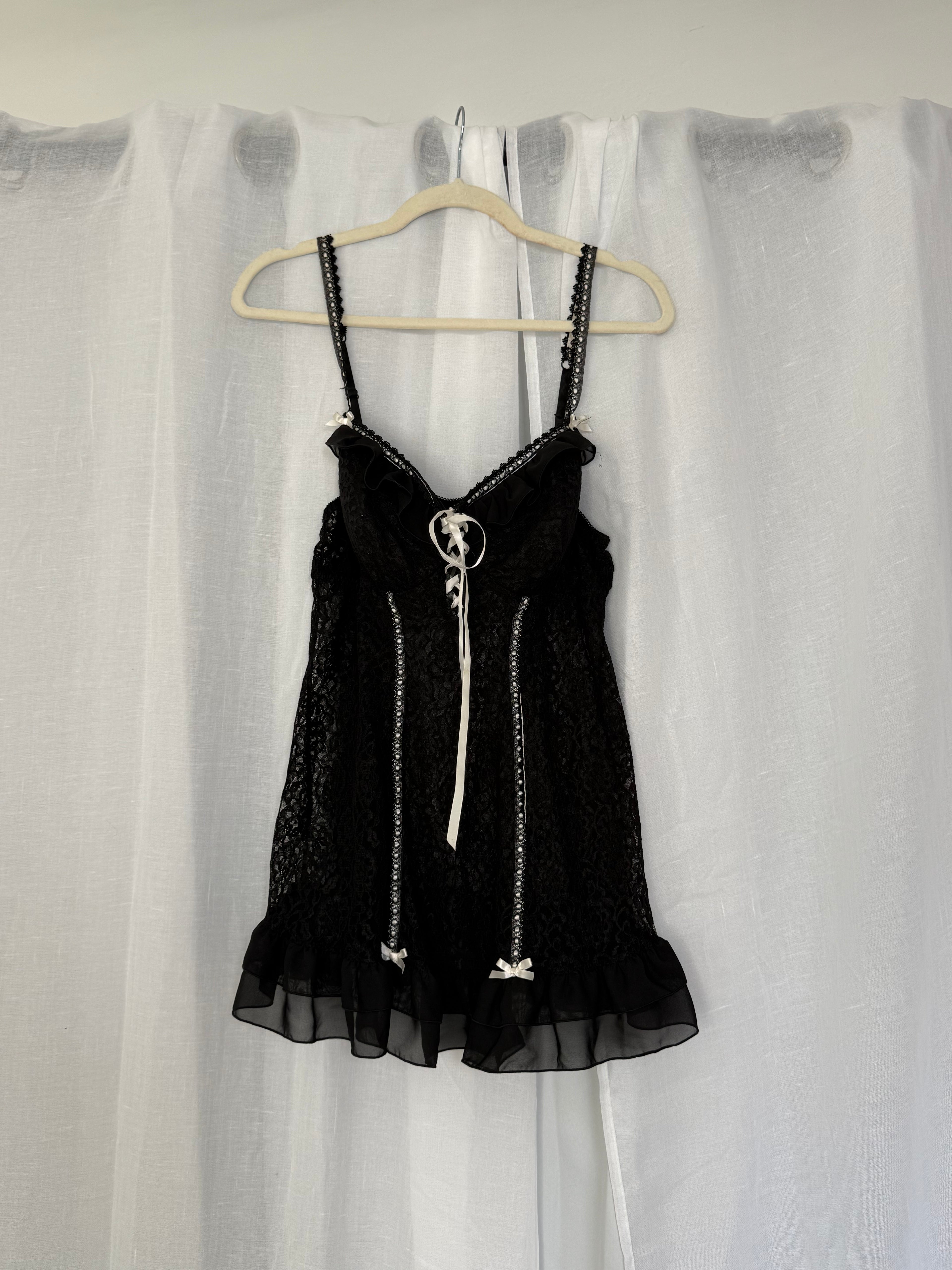 black lace babydoll dress