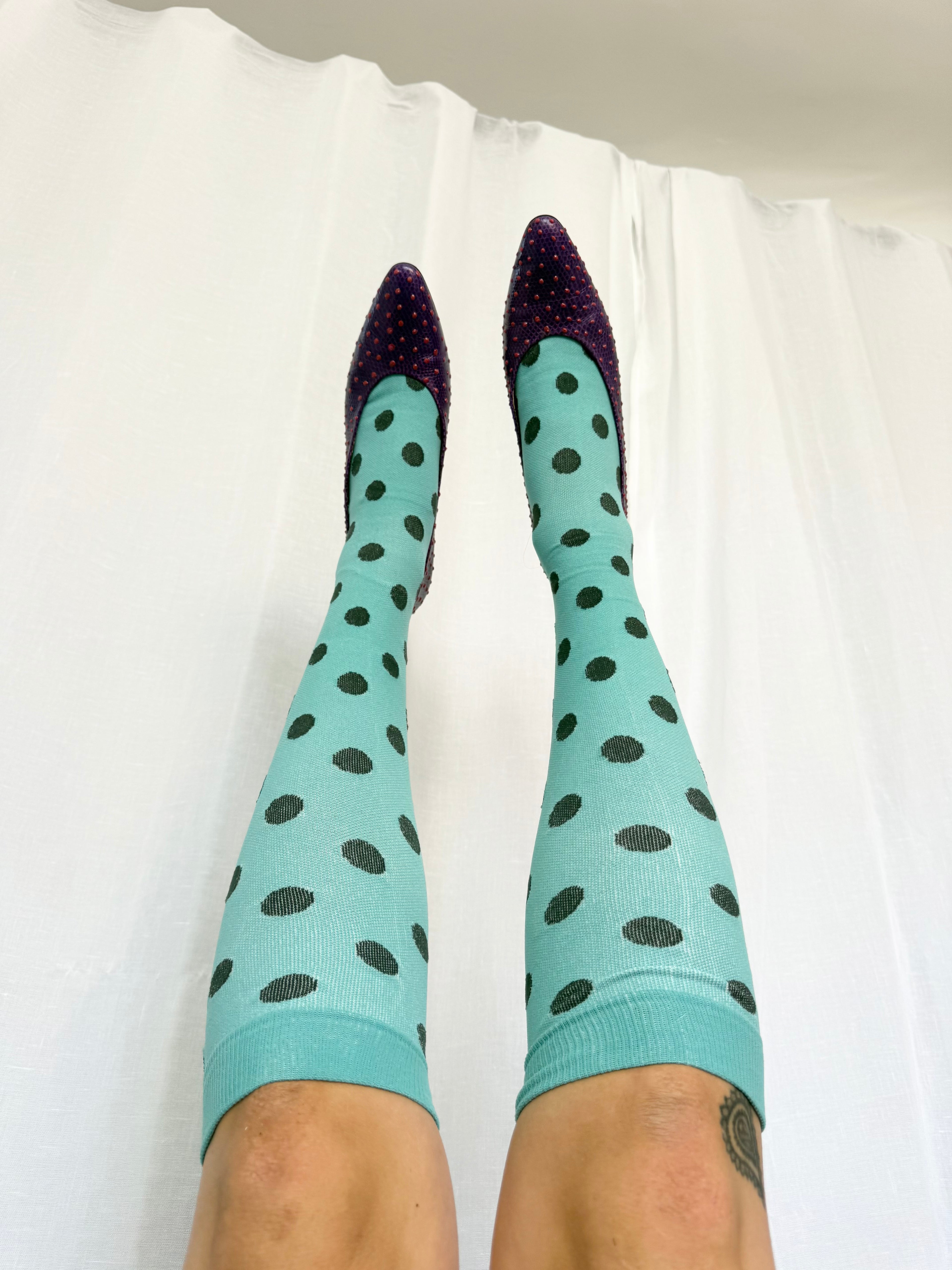 polka dot knee high socks