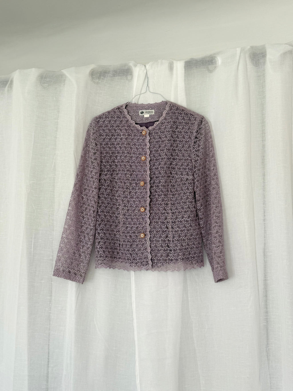 ✧ vintage lavender lace button-up top ✧