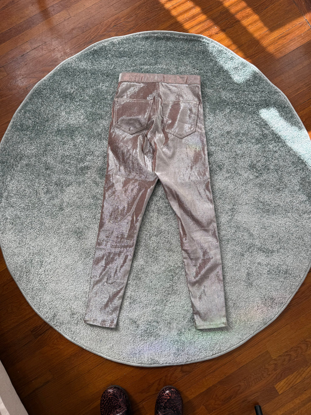 shimmer velvet skinny pants