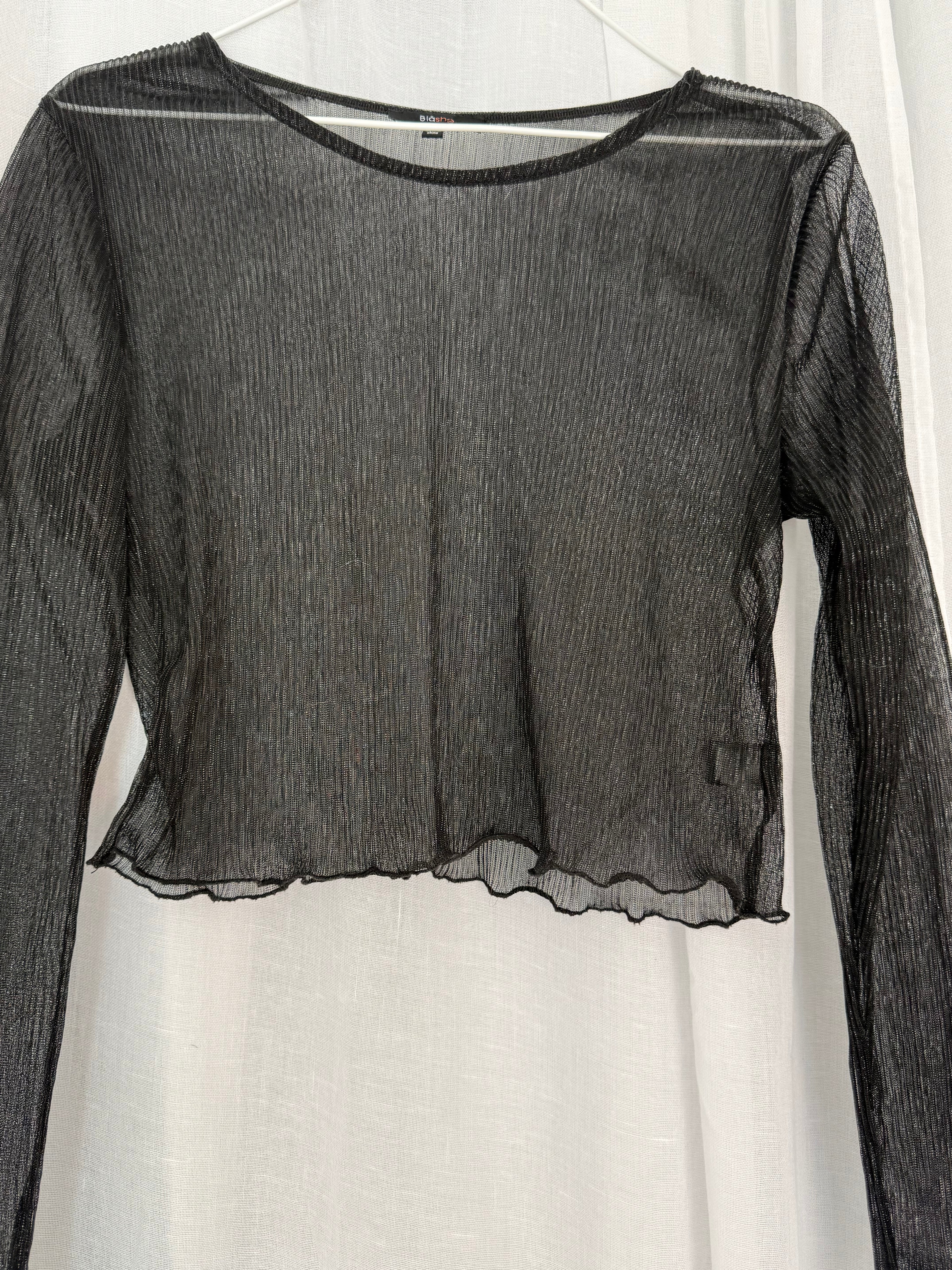 sheer black mesh top 🖤