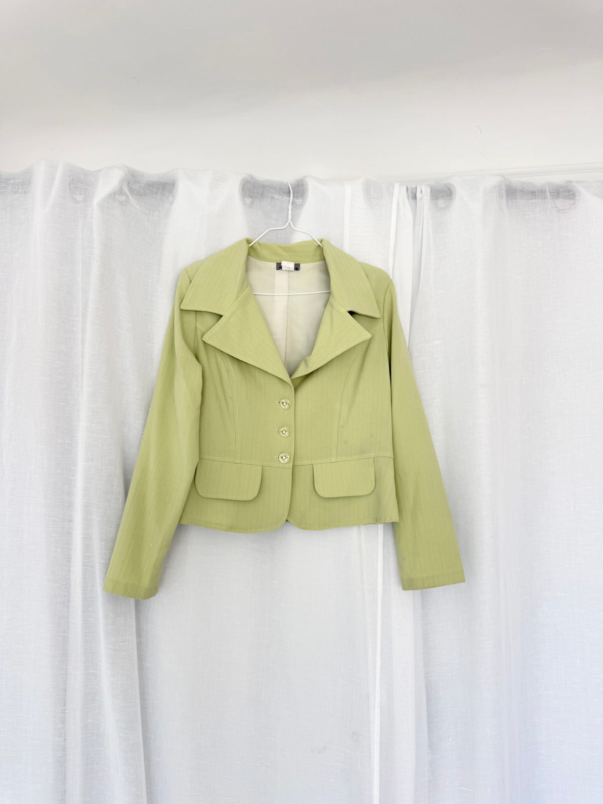 y2k lime green fitted blazer ✧
