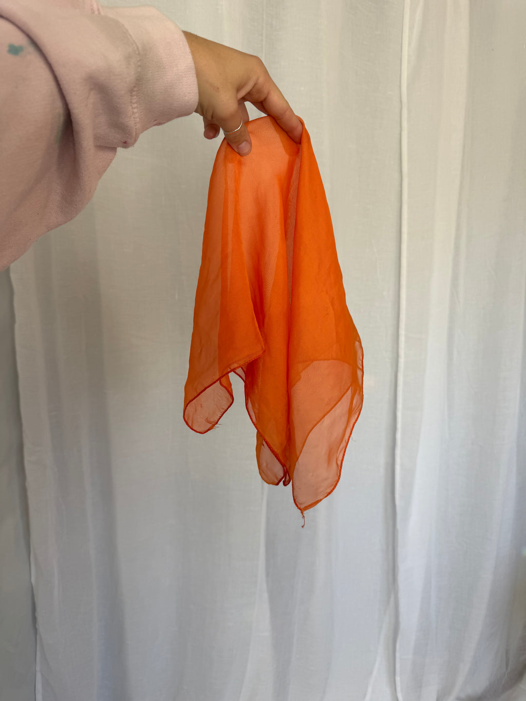 sheer orange scarf
