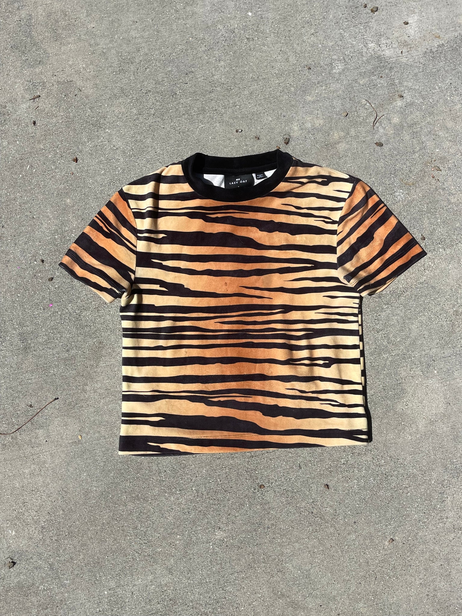 lazy oaf velour baby tee